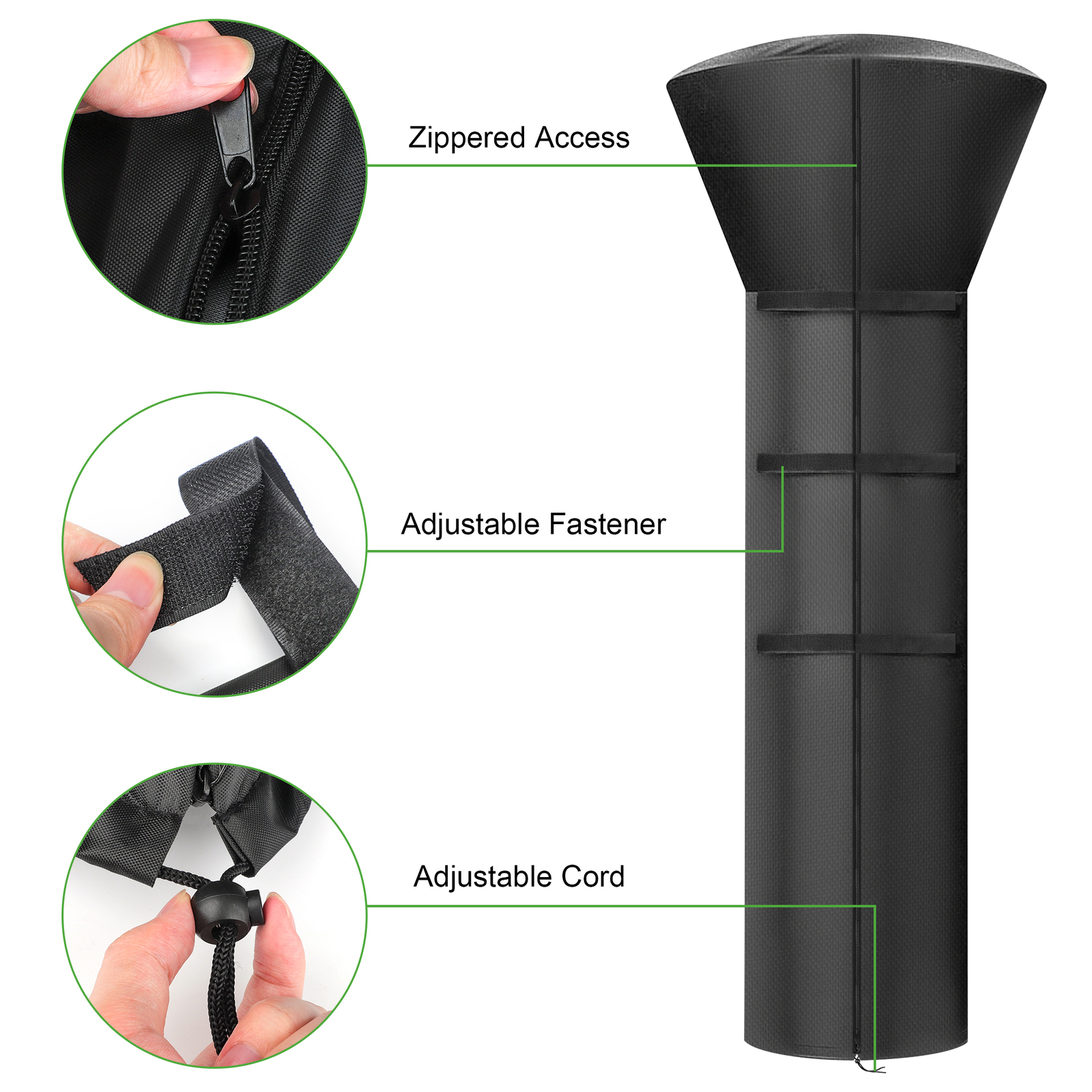 Patio Heater Cover, Heavy Duty Waterproof Outdoor Heater Protector with Zipper