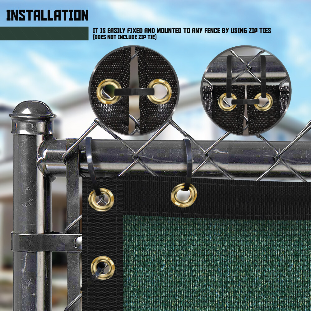 4' 5' 6' 8' Tall Fence Privacy Screen Green Shade Mesh Cover Windscreen Garden