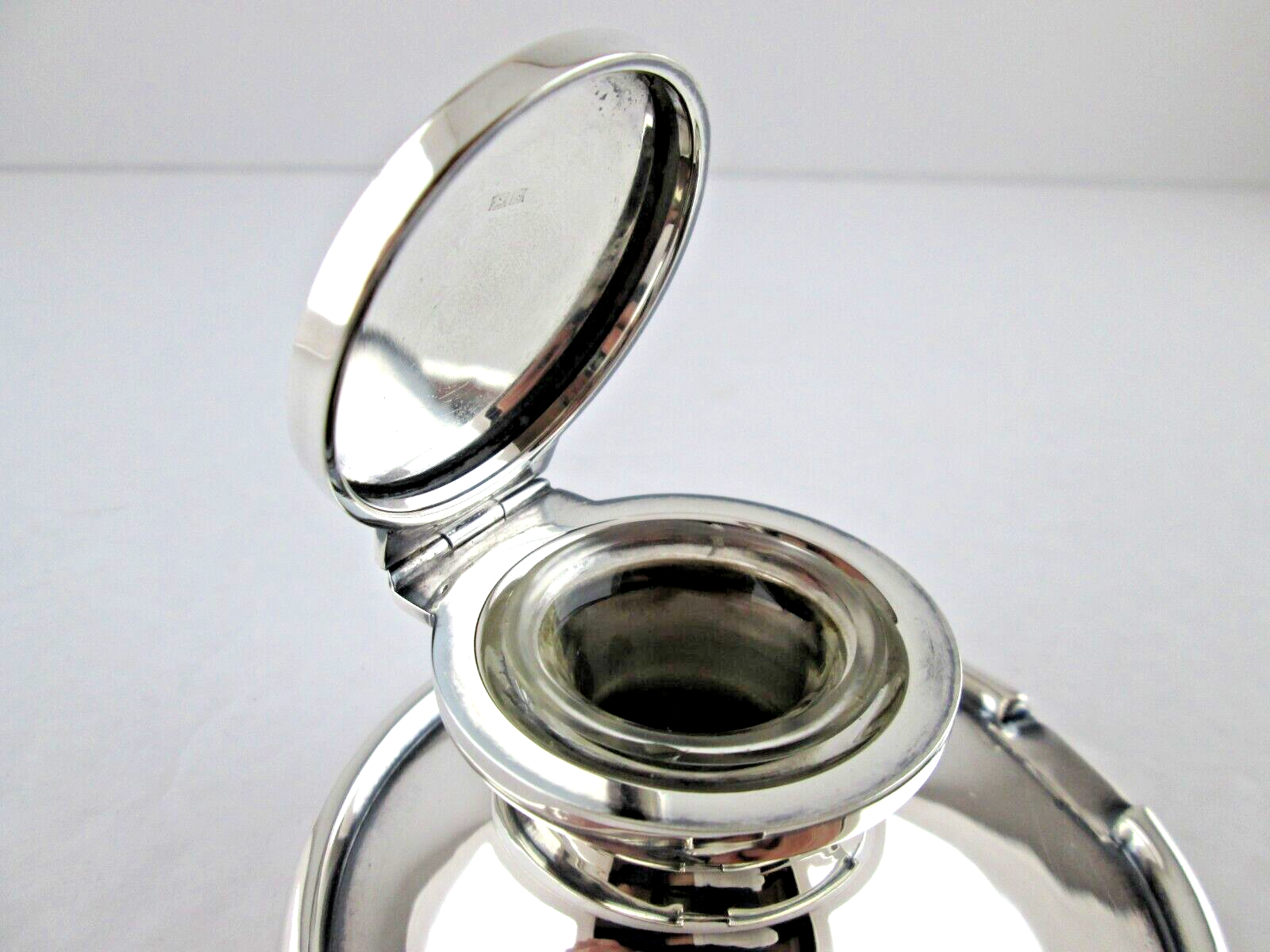 Vintage ENGLISH Sterling INKWELL Birmingham hallmark original glass liner