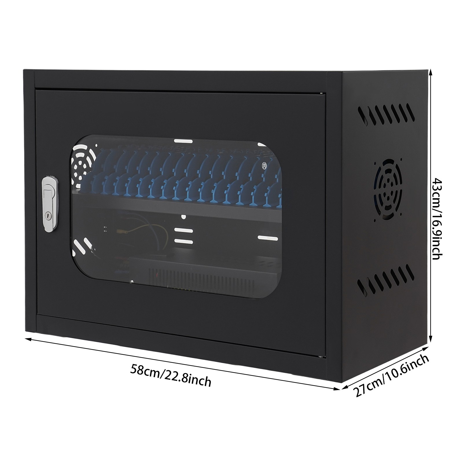 Charging Cabinet for Cellphones & Tablet Computers, 20-Device Charging Station