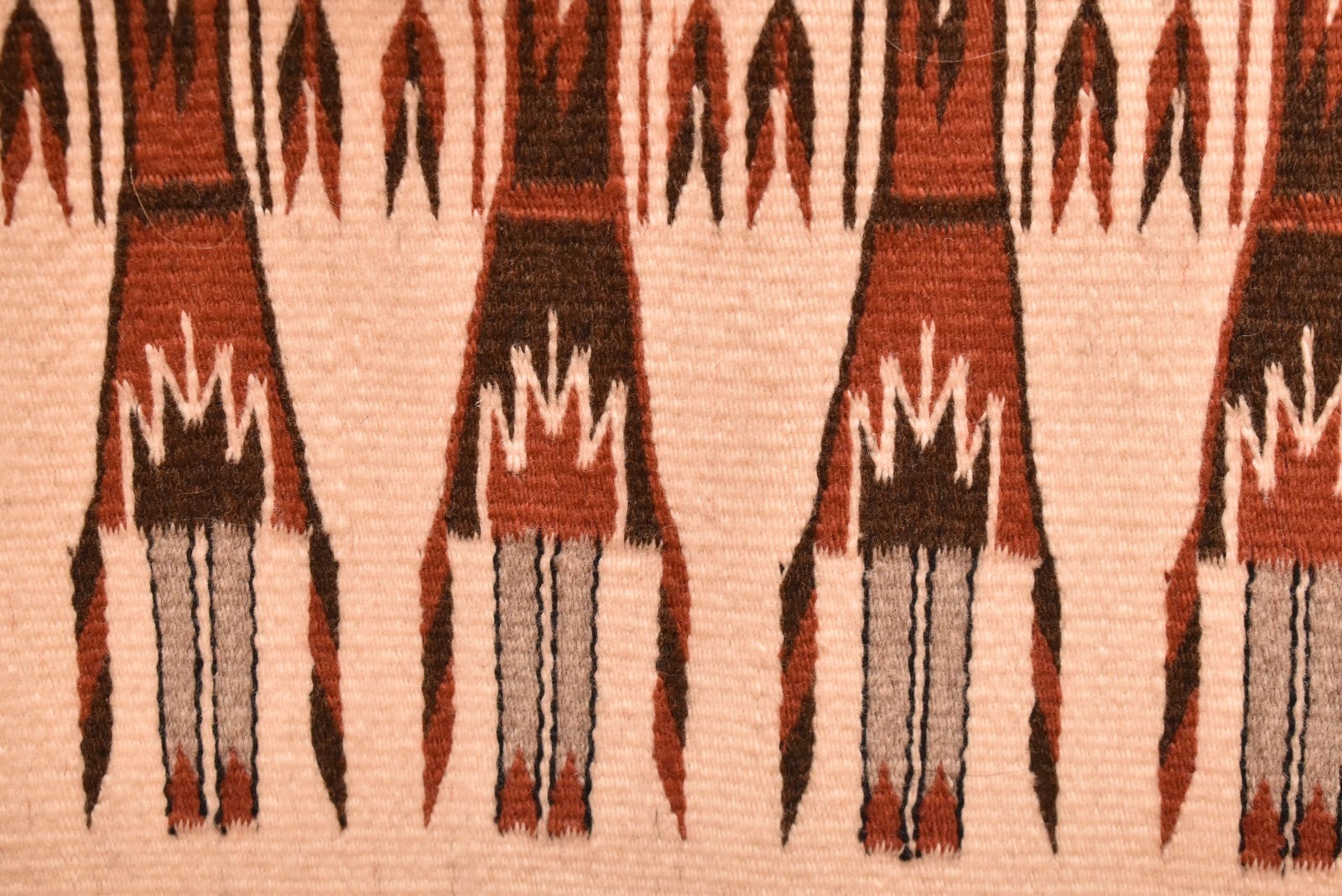 Antique Navajo Rug Native American Indian Yei Pictorial Weaving 27x22 Textile