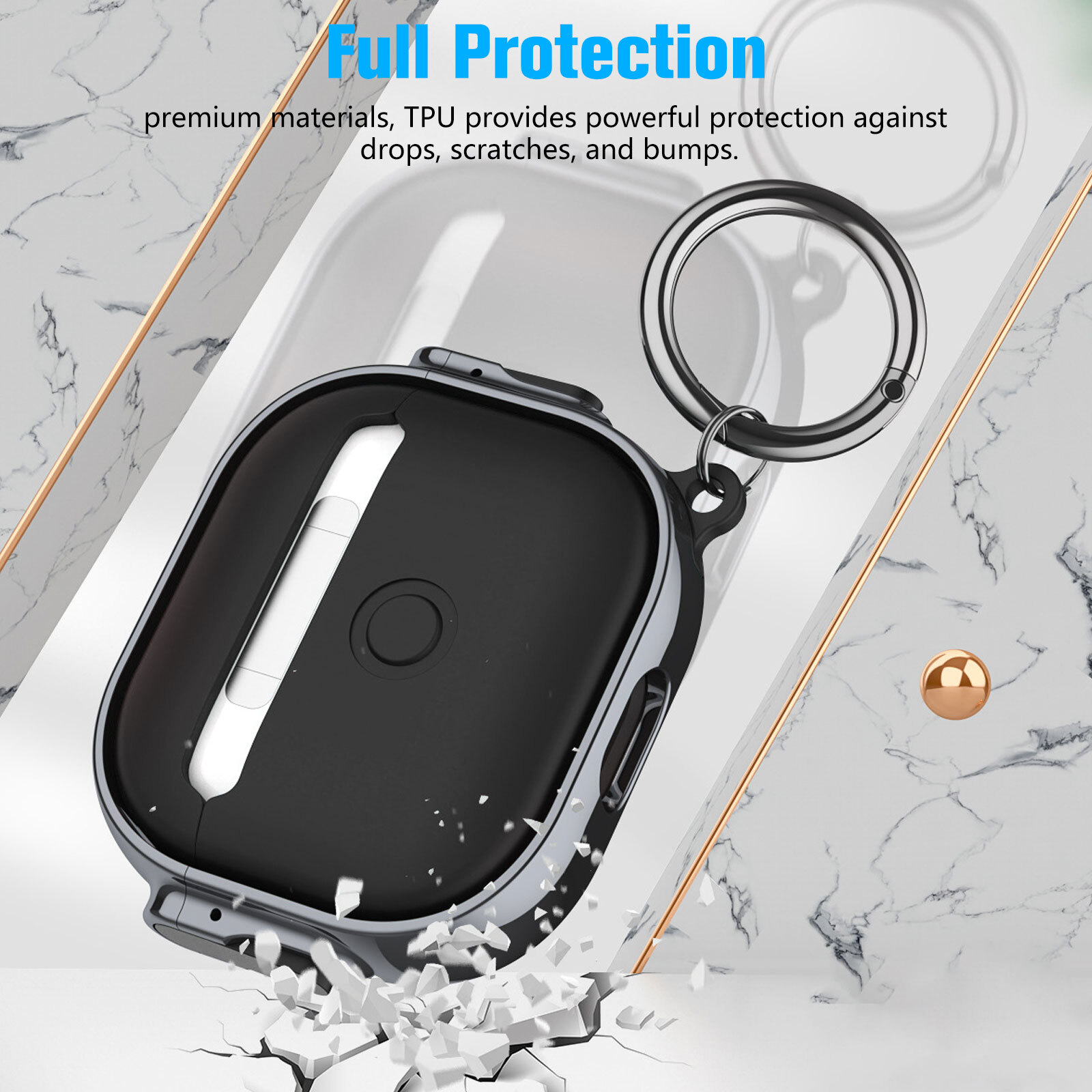 Protective Dustproof Case For Apple AirPods Pro 2 Cover Keychain Clip Shockproof