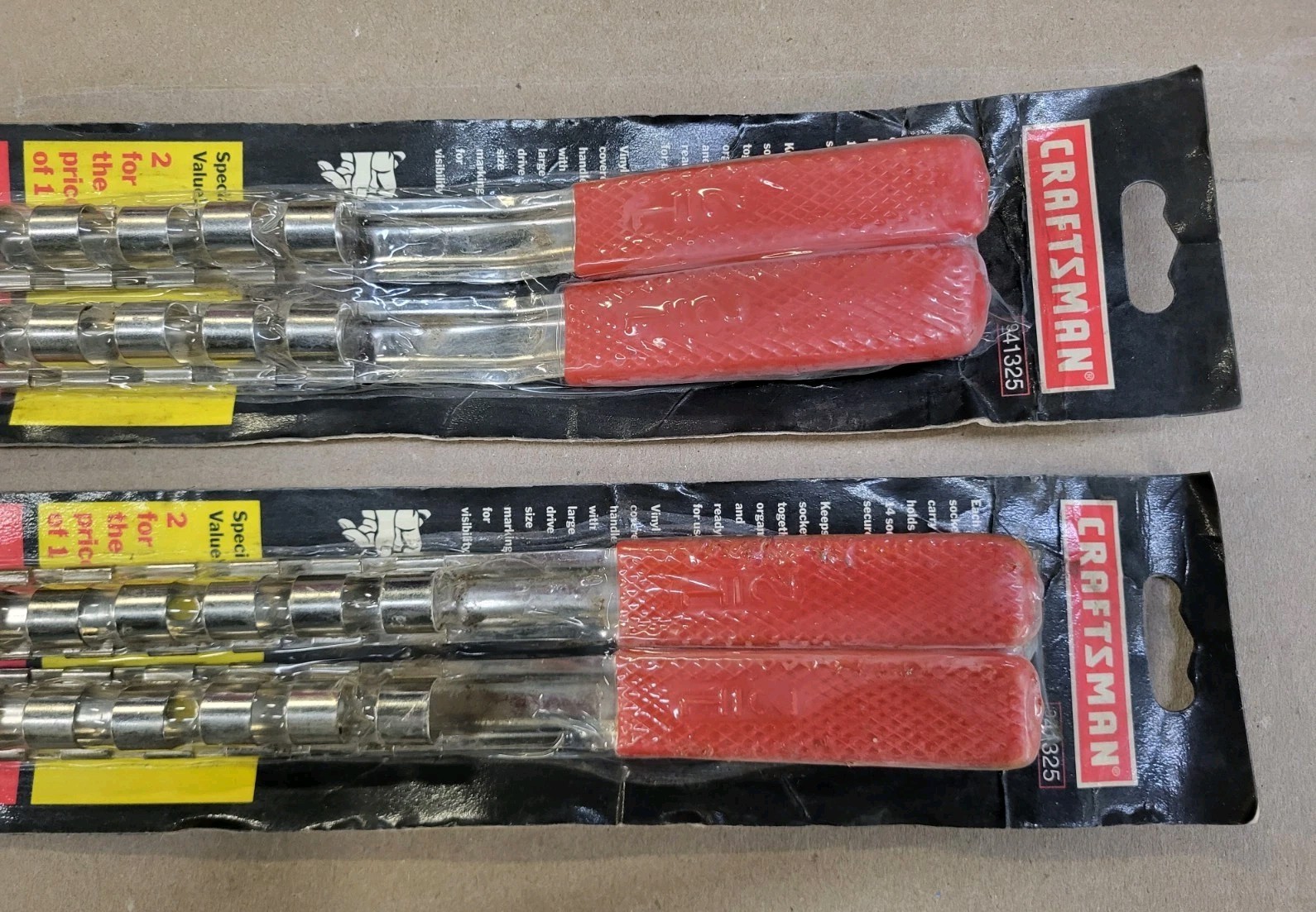 4 Vintage Sears Craftsman 41325 1/2" Drive Metal Socket Rack Rails USA New NOS