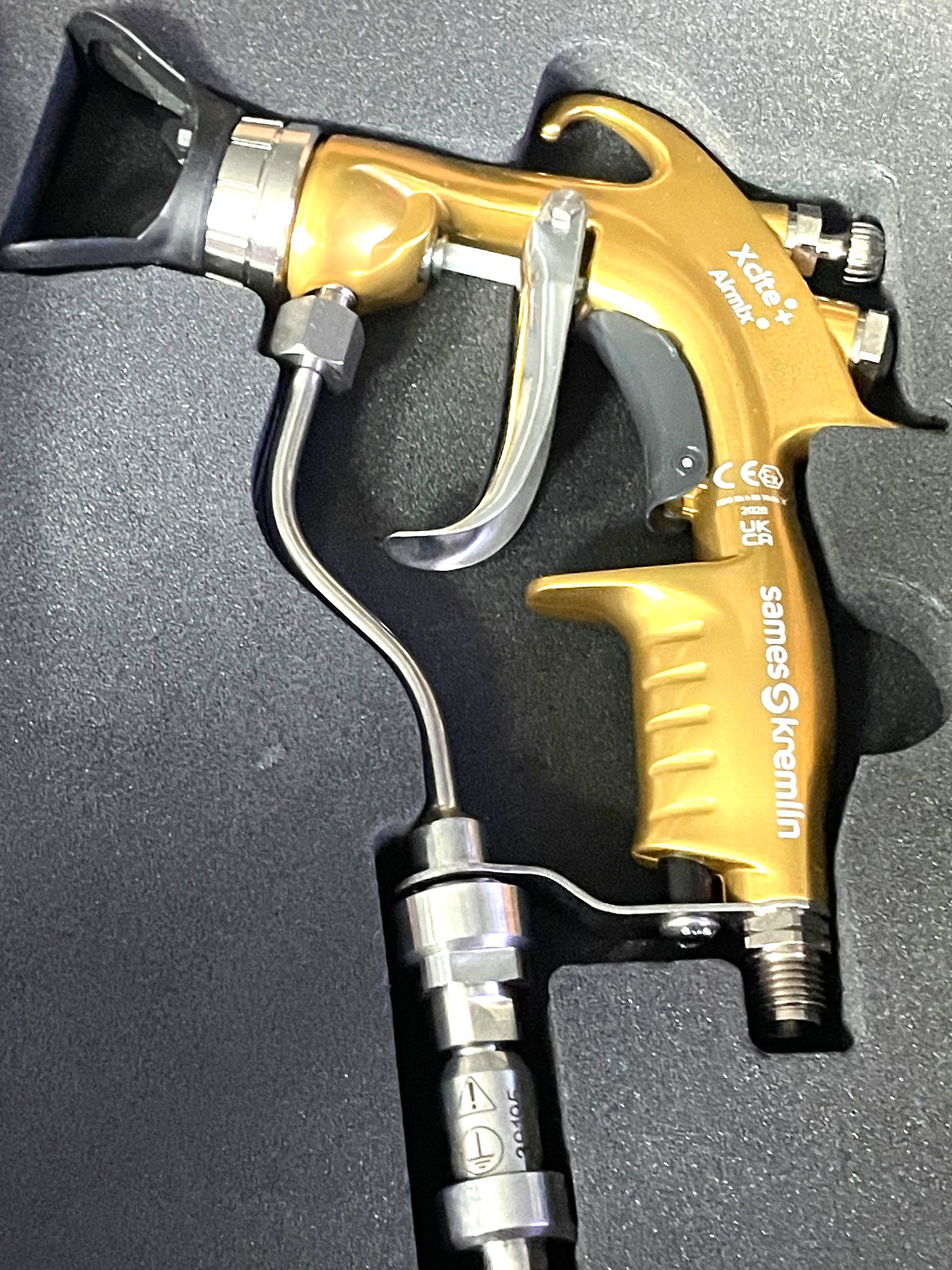 SAMES KREMLIN XCITE AIRMIX SPRAY GUN 120B NIB w/tip aircap fluid swivel-ss seat