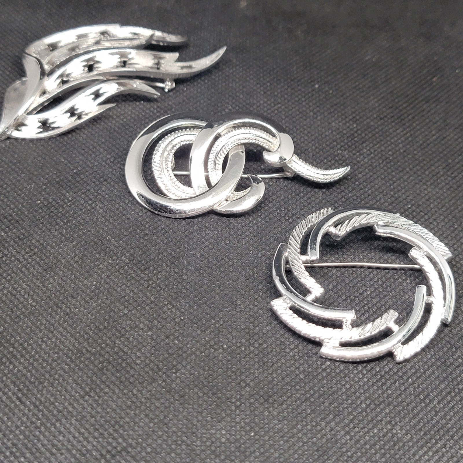 Vintage Brooch Lot Silver Tone Trifari Monet Sarah Coventry