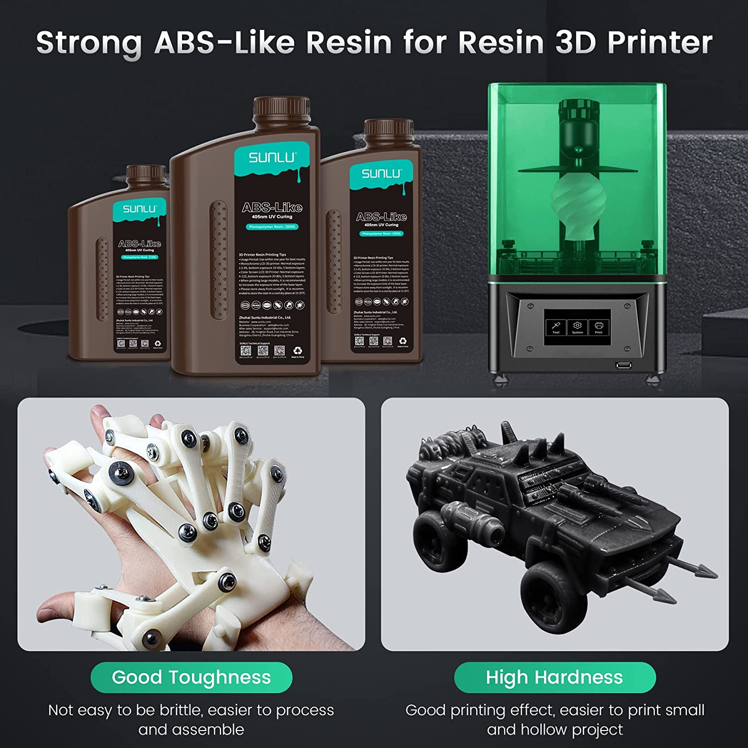 10×1KG SUNLU Standard/Standard-Plus/Washable/Toughness/ABS-Like/PA-Like Resin