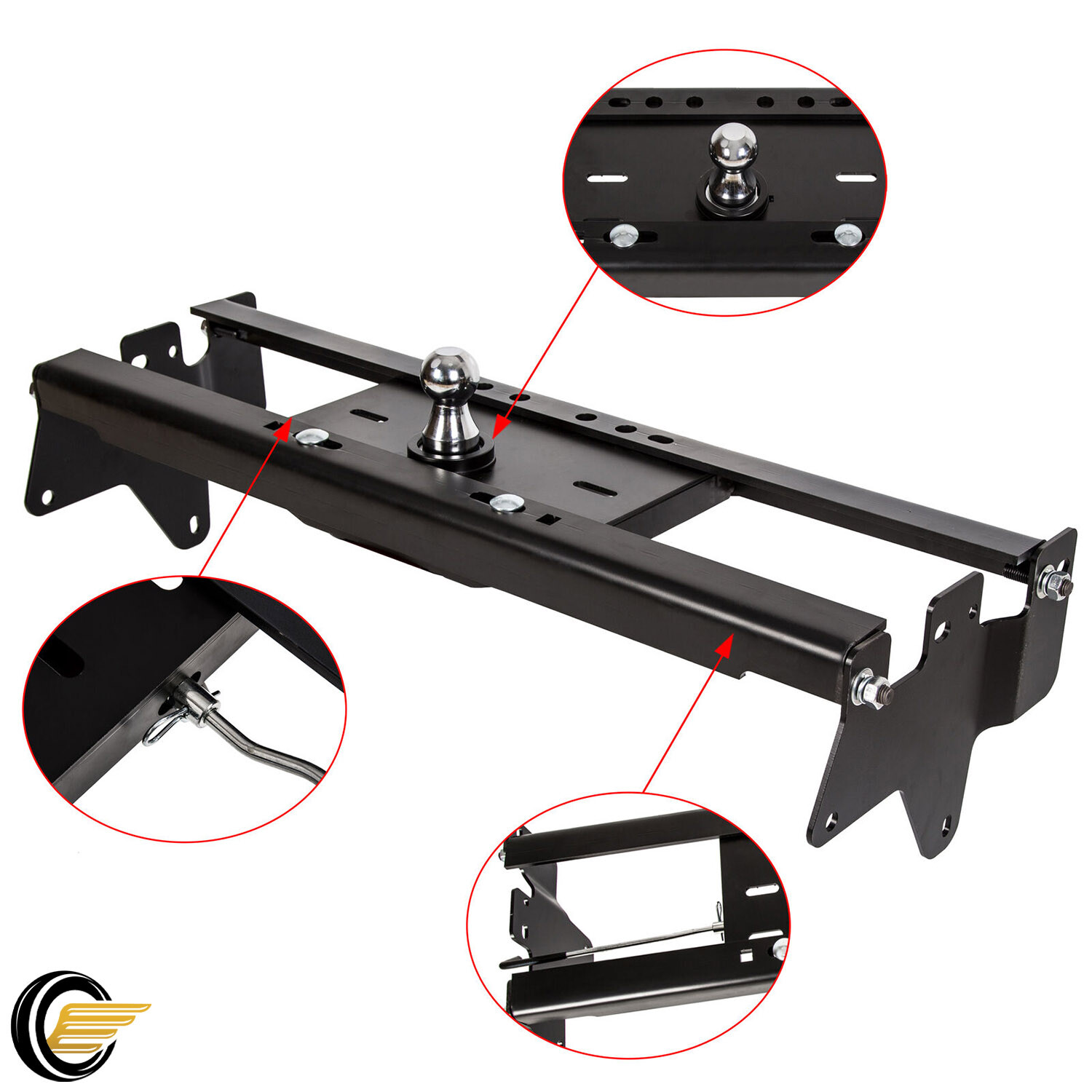 Underbed Gooseneck Trailer Hitch For 99-2010 Silverado Sierra GMC 2500HD 3500HD