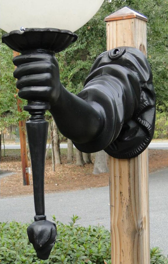 Statue of Liberty Torch Bearing ARM Wall Sconce and Shade