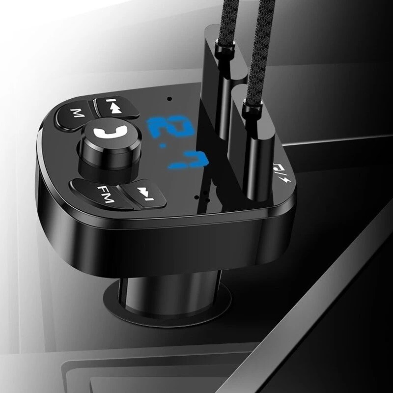 Bluetooth 5.0 Car Wireless FM Transmitter Adapter 2USB PD Charger Hands-Free Lot