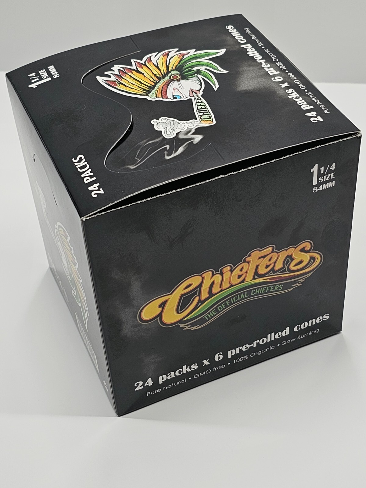 Chiefer's Pre-Rolled Cones 1 1/4 (PRIVATE LABEL)  24 Packs of 6 each (144 )