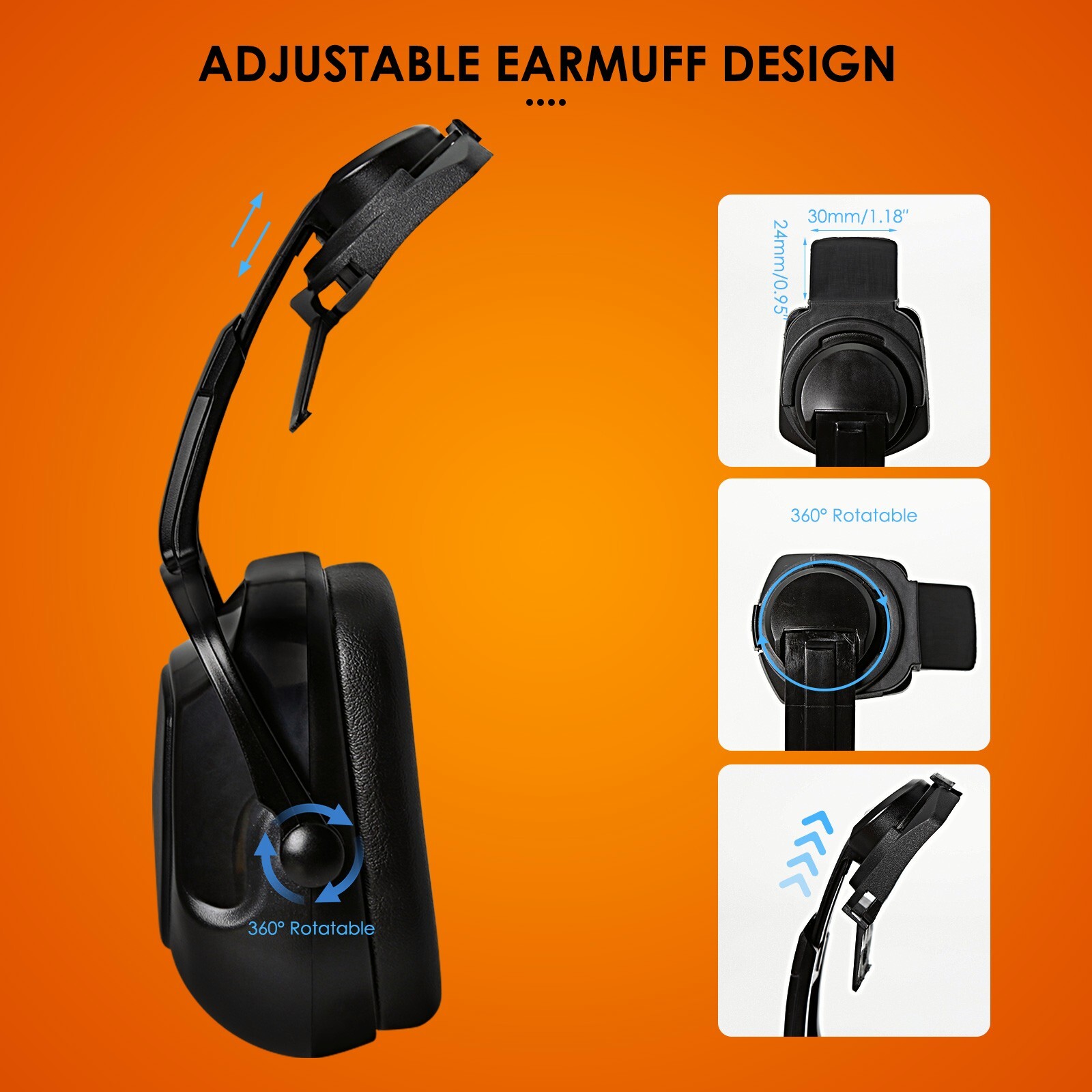 Hard Hat Ear Muffs for Aolamegs Safety Helmet Protective Earmuffs