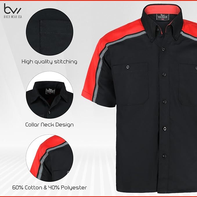 Men's Mechanical Industrial Work Shirt with Reflective Lining