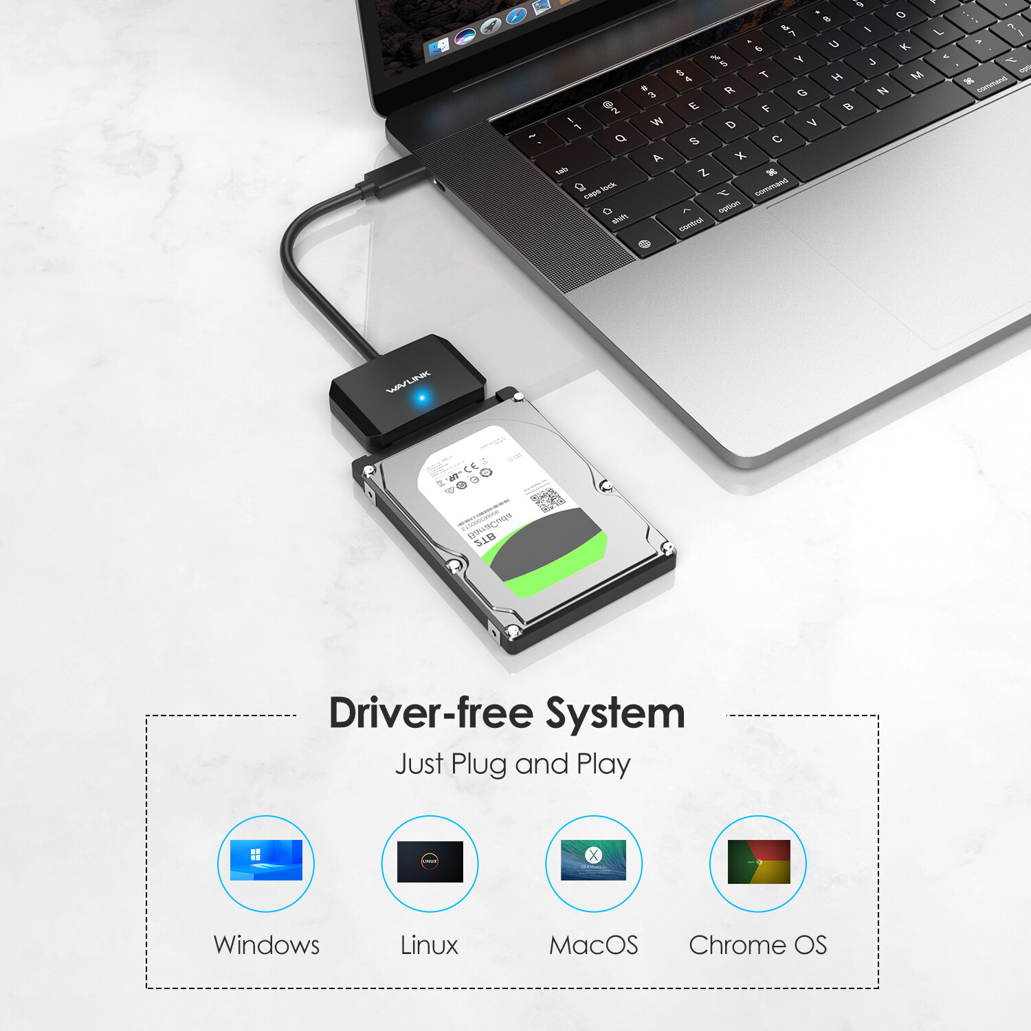 USB C to SATA III Hard Drive Adapter Cable SATA to USB C 5Gbps Converter