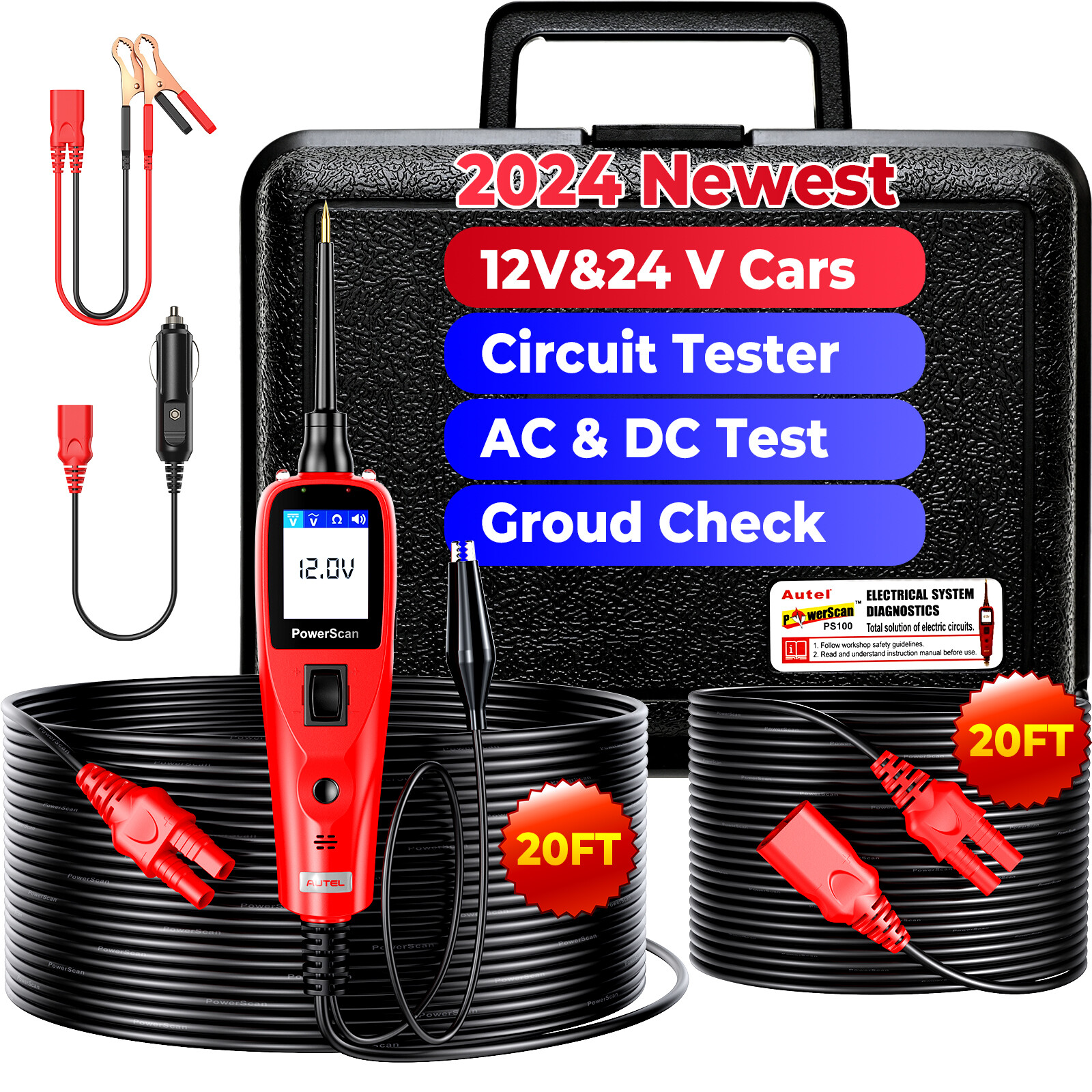 Autel Circuit Tester PowerScan Circuit Probe Tool 12-24V Electrical Short Open