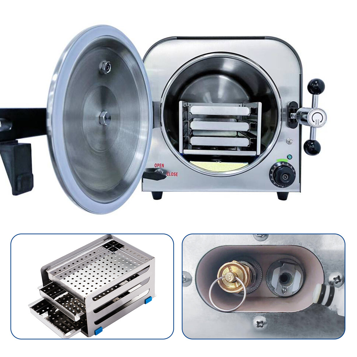 14L Esterilizador de Autoclave de Vapor Dental Equipo de Lab de Esterilización