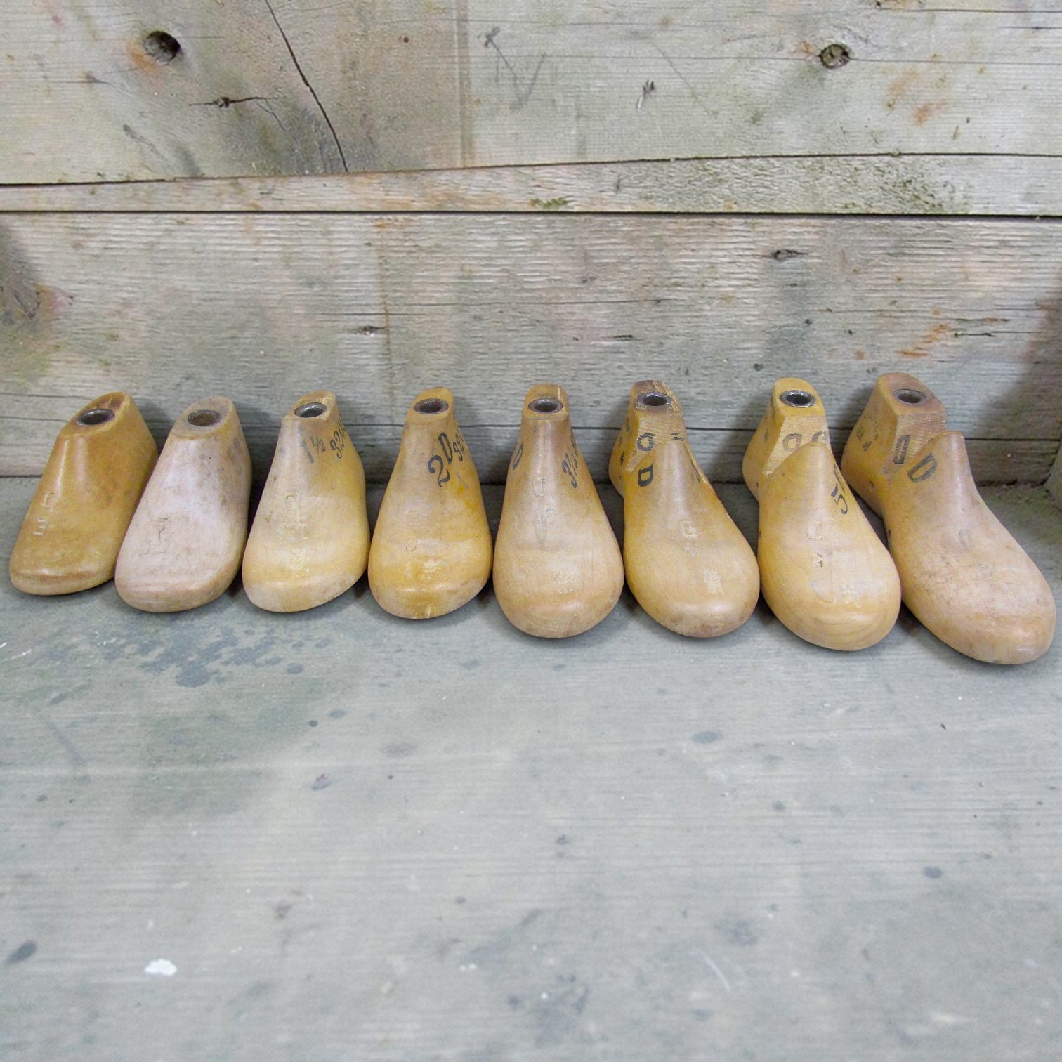 Vtg Lot of 8 Childrens Child Size Shoe Lasts Molds Cobbler Graduated Size 0-6
