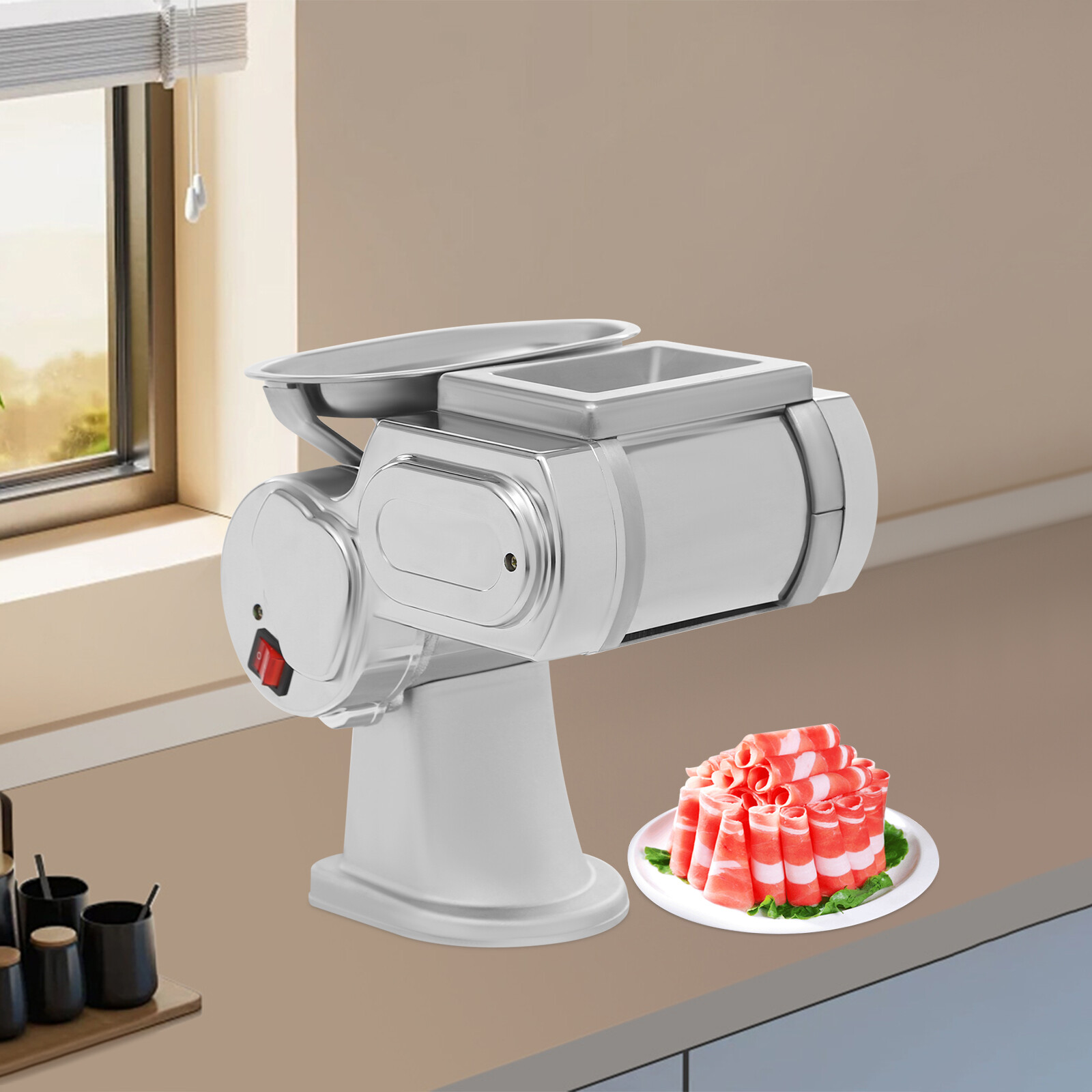 600W Meat Cutter Machine 2.5mm Thickness Electric Meat Cutter Food Slicer Cutter