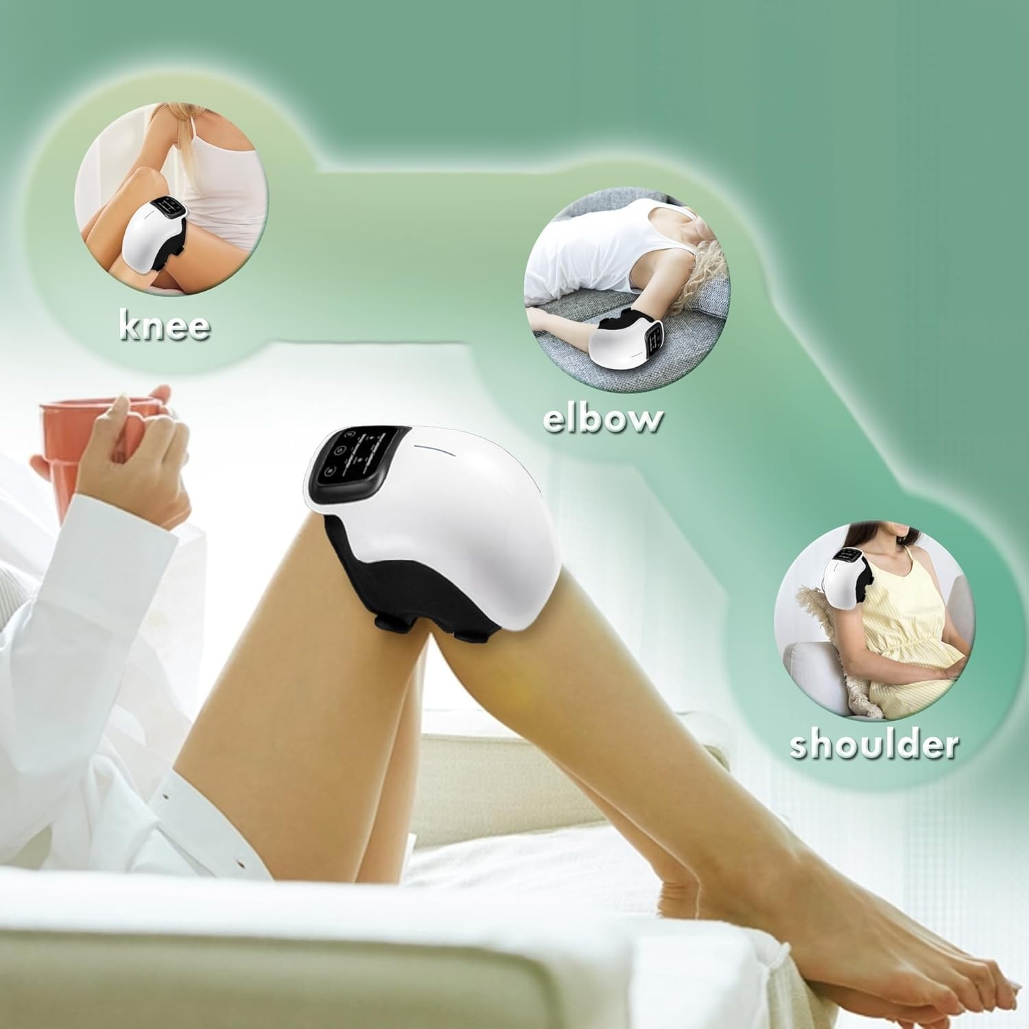 Open Box - Cordless Knee Massager Heated Vibration Therapy W/ LED Screen Gift