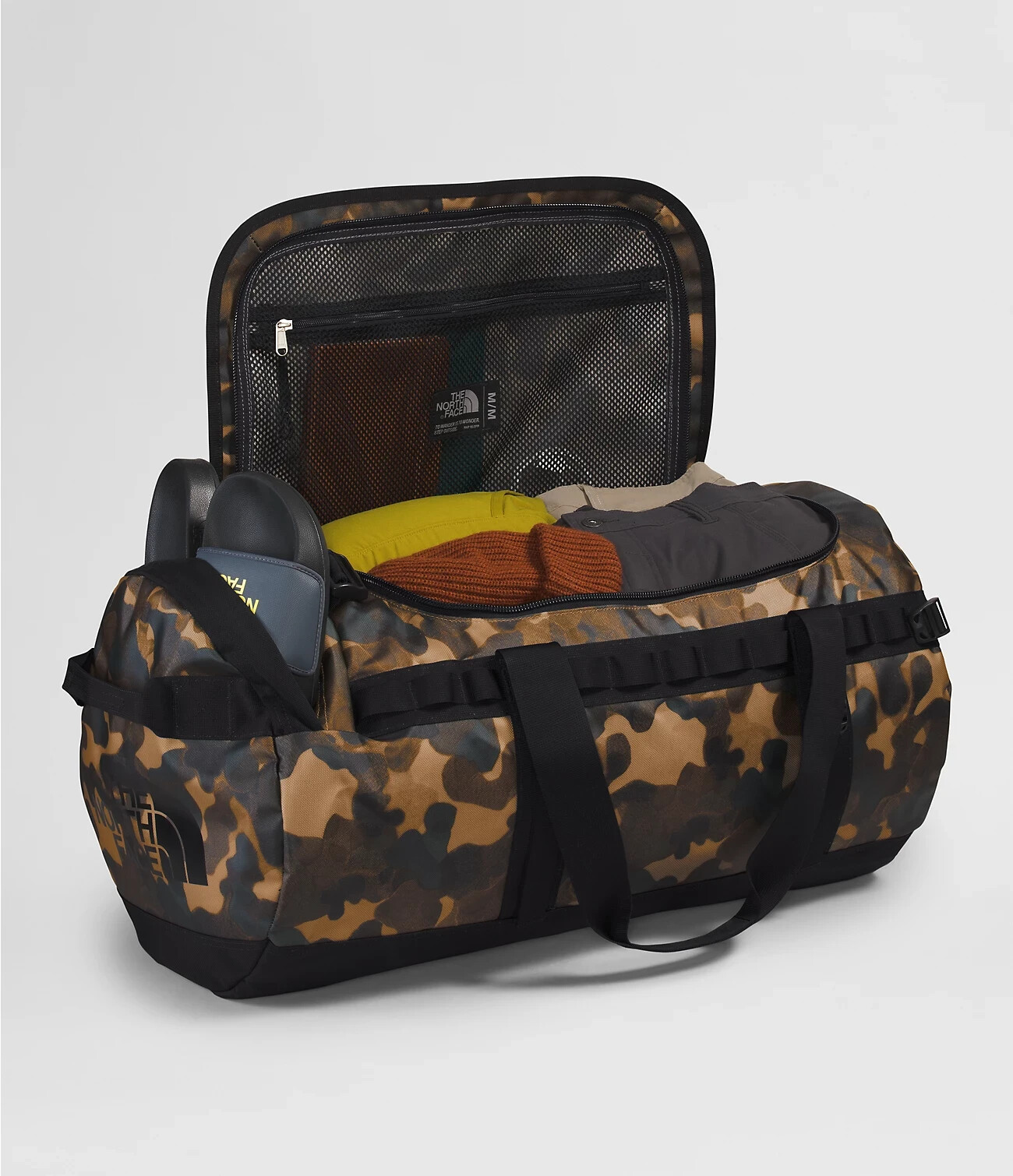OEM - The North Face Base Camp Duffel M New Taupe Green Painted Camo Print