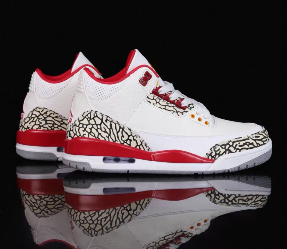 Men's Jordan 3 "Cardinal Red" Retro Mid Top Basketball Shoes Us Size7-12