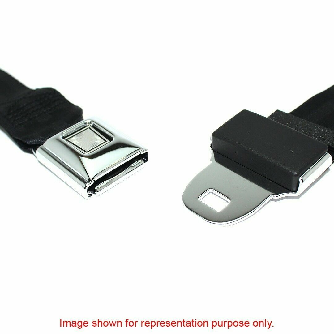 RetroBelt Black Pushbutton Lap Seat Belt 60" No Hardware Seatbelt Safety Classic