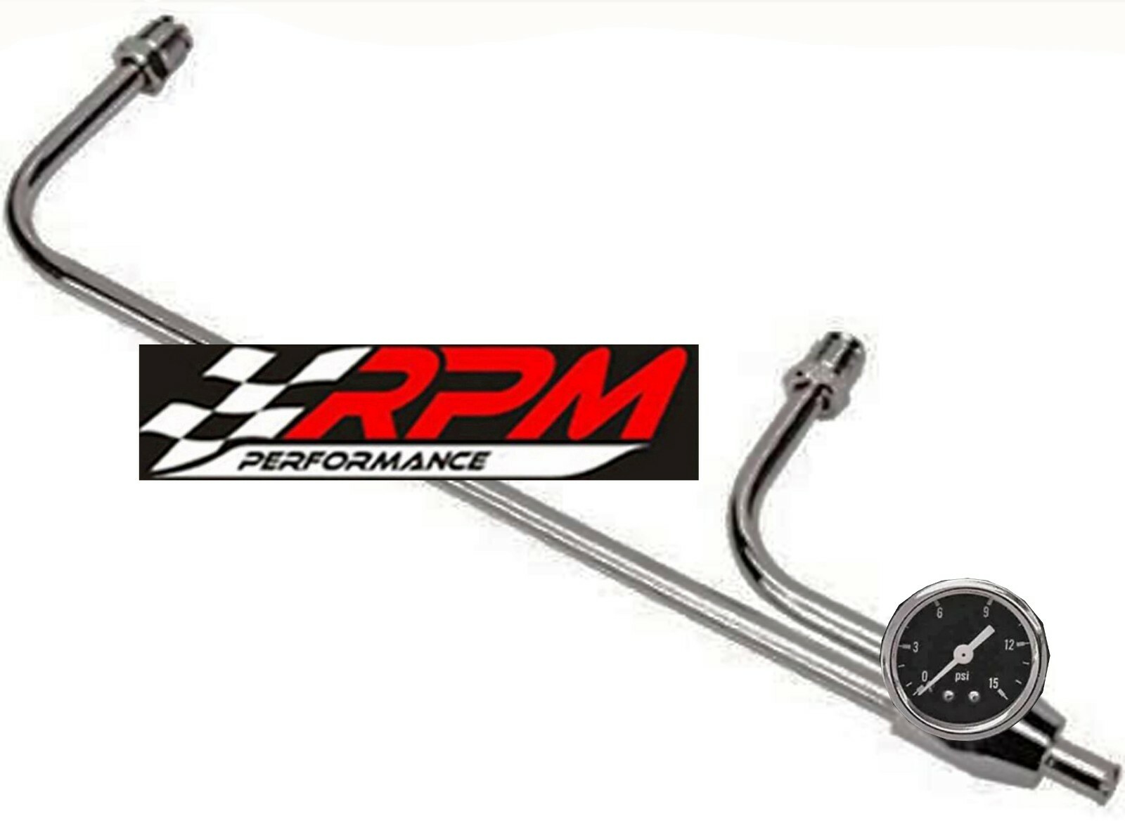 Brawler Chrome Fuel Line 4150 Double Pumper Carburetor Carb BLACK GAUGE 3/8 Hose