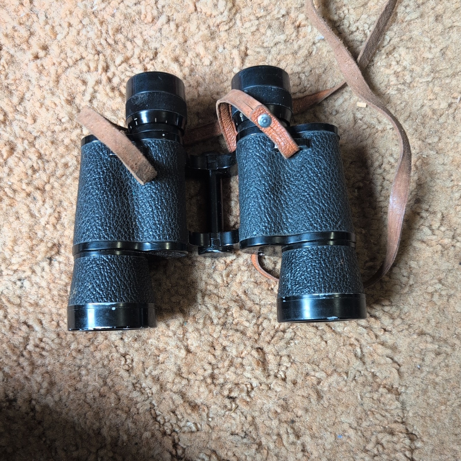 Japan Antique Vintage SKYLINE 7x35 Binoculars Leather Case Original Box extras