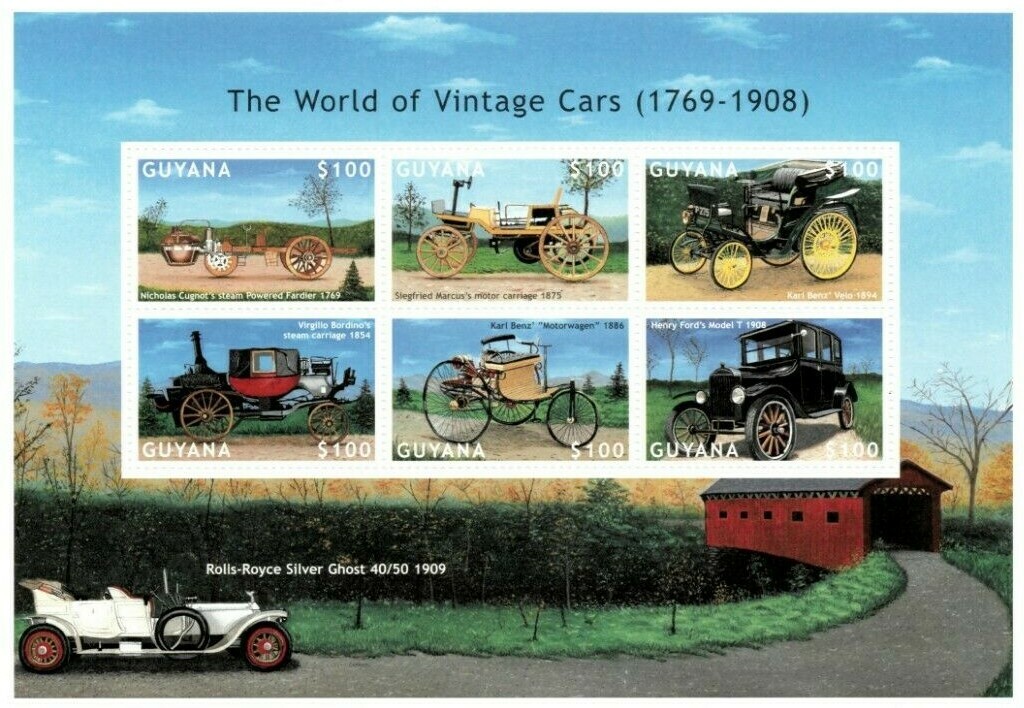 Guyana - 2000 - The World Of Vintage Cars - Sheet Of 6 - MNH