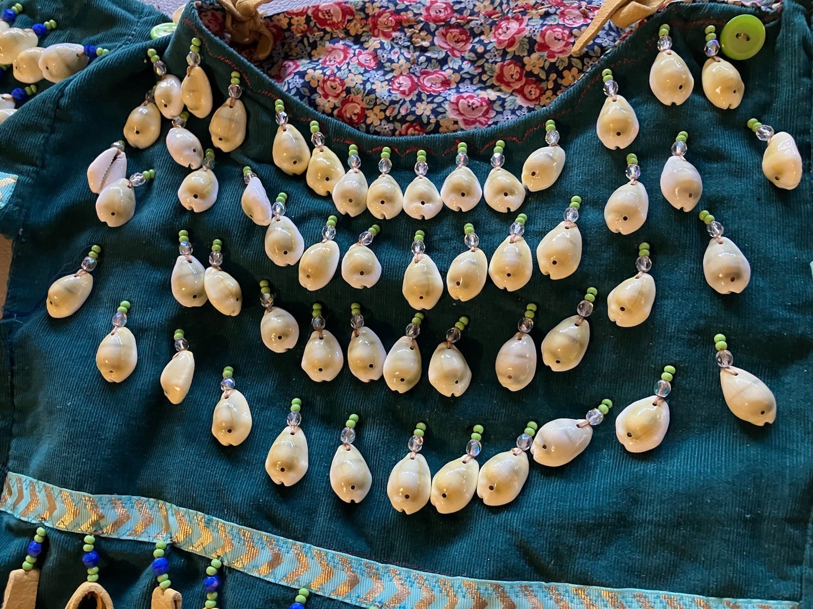 Vintage Native American Indian Plateau Girl Woman Fringe Shell Adornment Dress