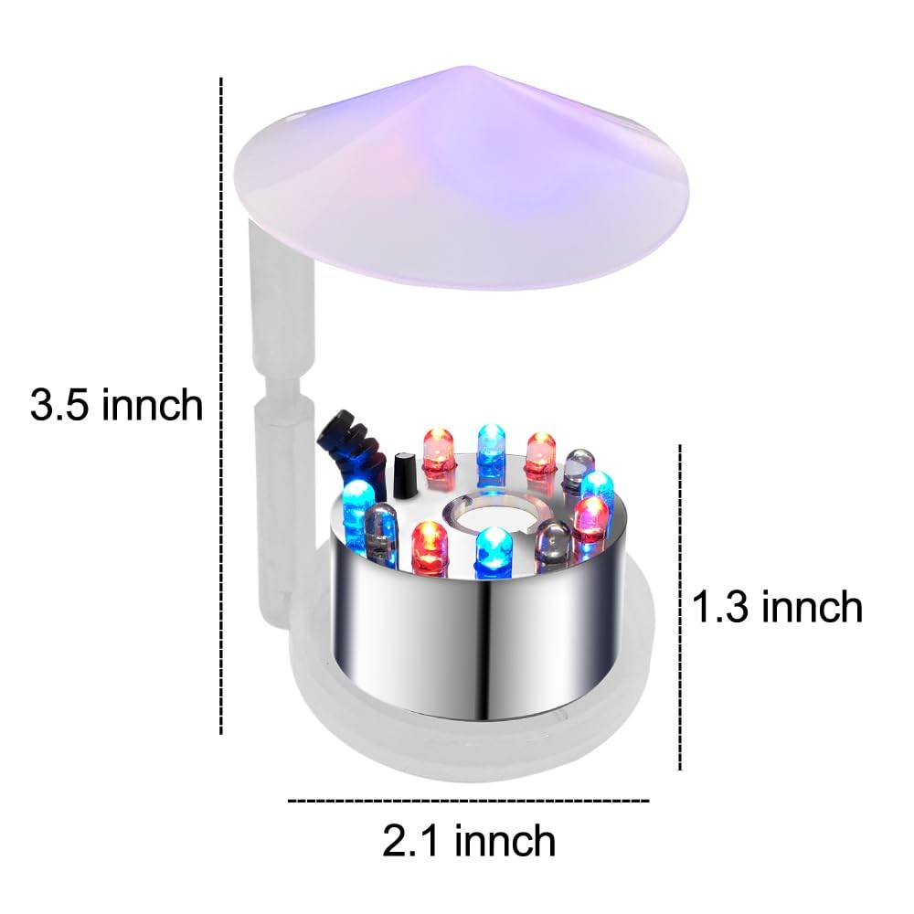 PULACO Mist Maker, 12 LED Mister Fogger Water Fountain Pond Fog Machine white