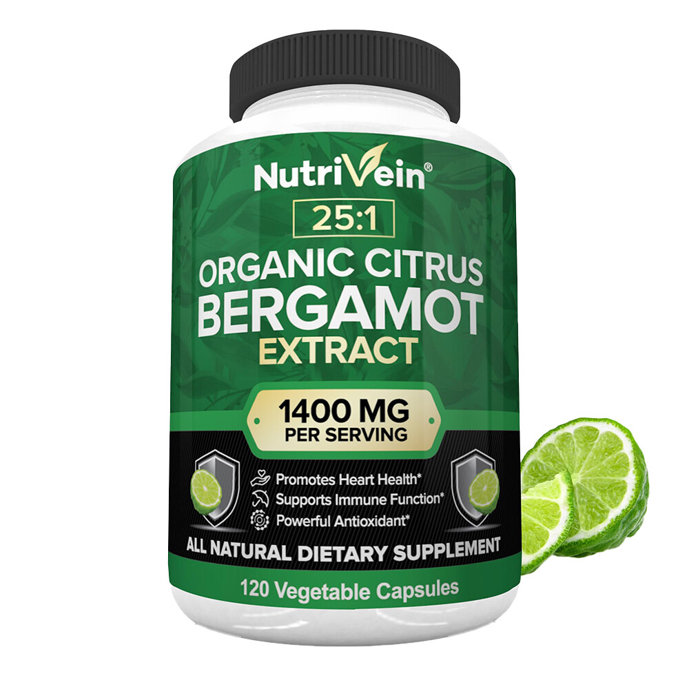 Citrus Bergamot 1400mg 25:1 Organic Heart Health 120 Capsules Antioxidant Immune