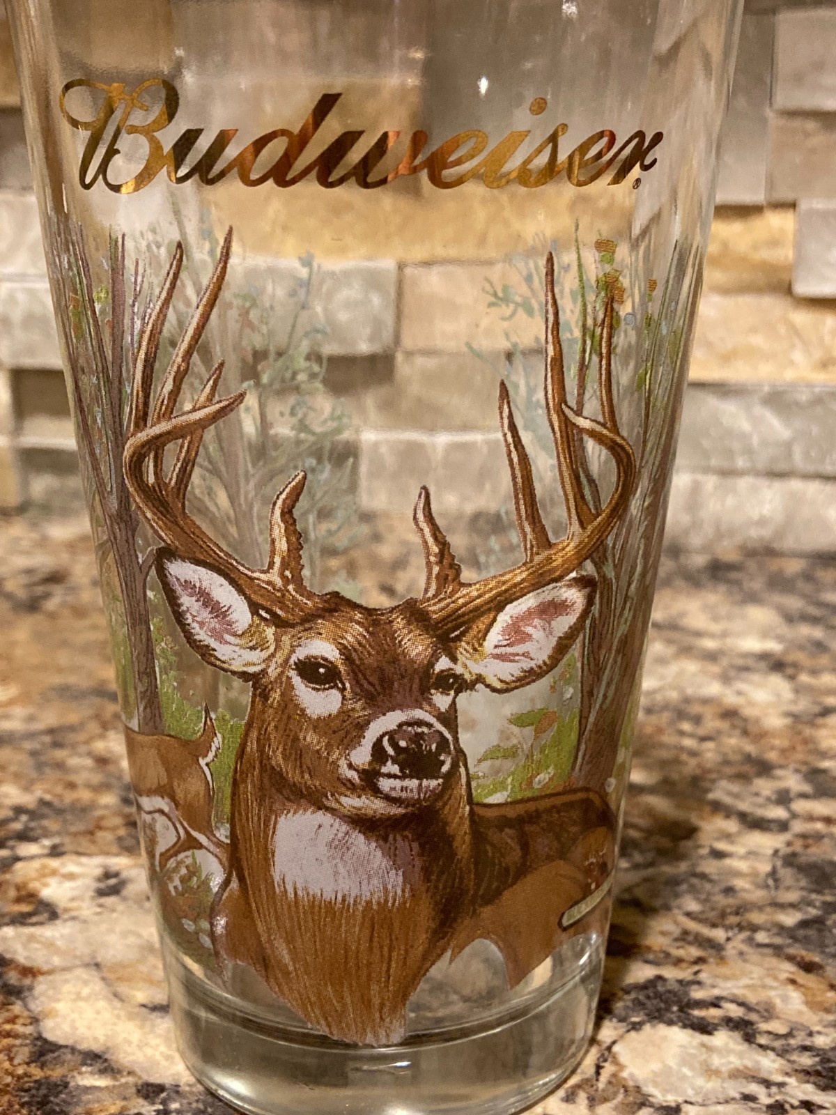 Budweiser Beer Pint Glass ~ Whitetail Deer / Buck