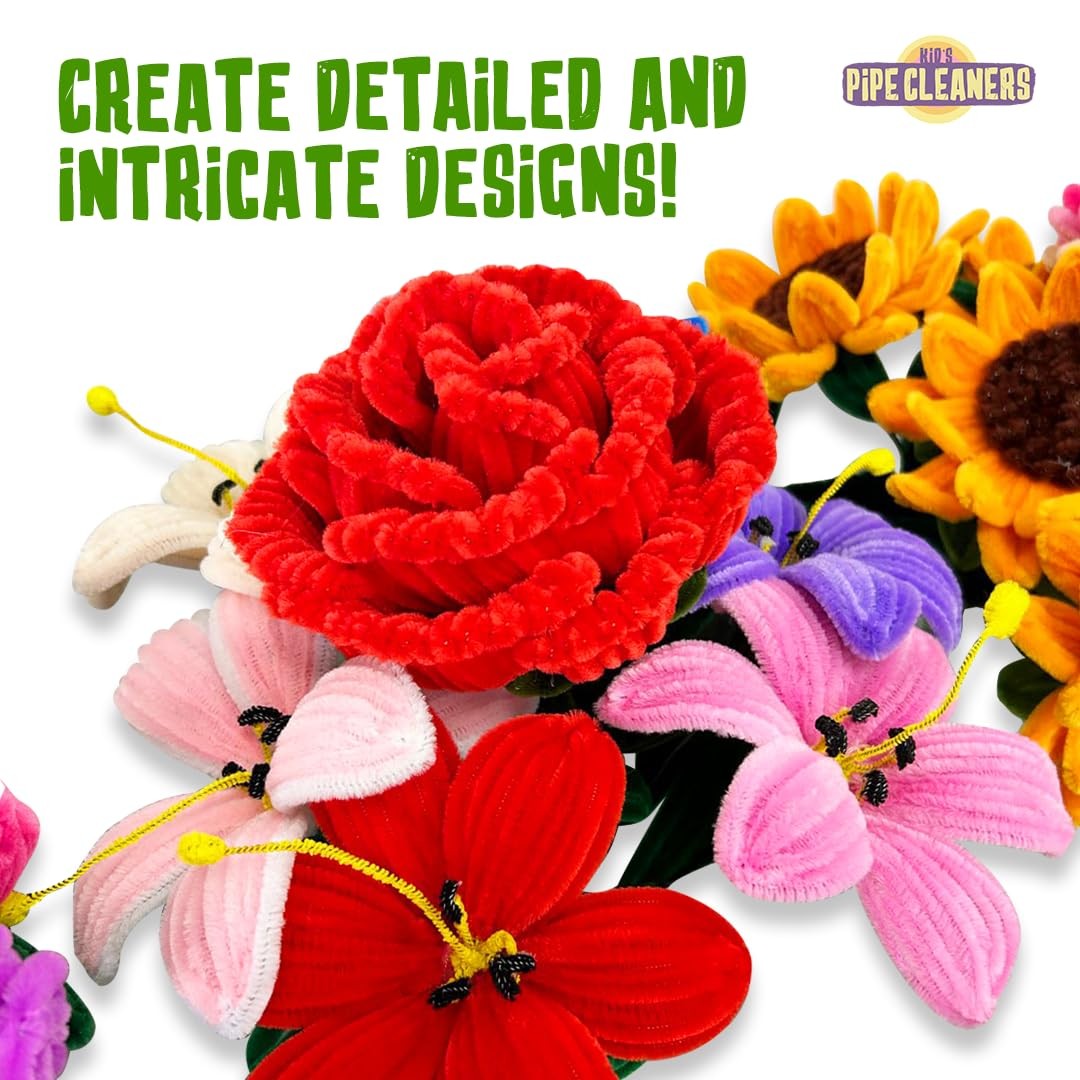 200 Pipe Cleaners Craft Multicolored Craft Pipe Cleaners Bulk, Chenille