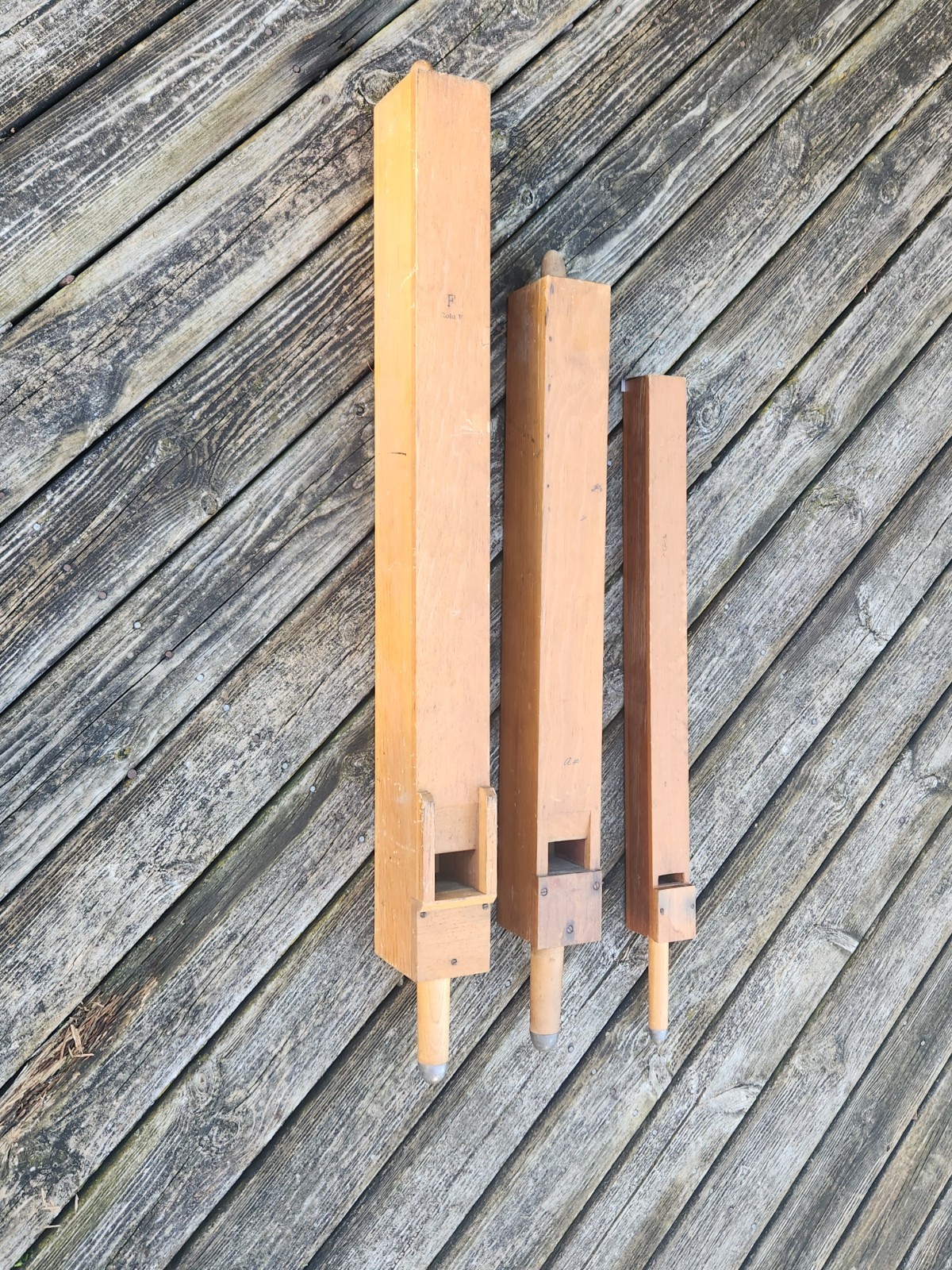 Pipe Organ Wood Flute Large Repurpose Decor Vintage Lot 3 Steampunk Church Prop