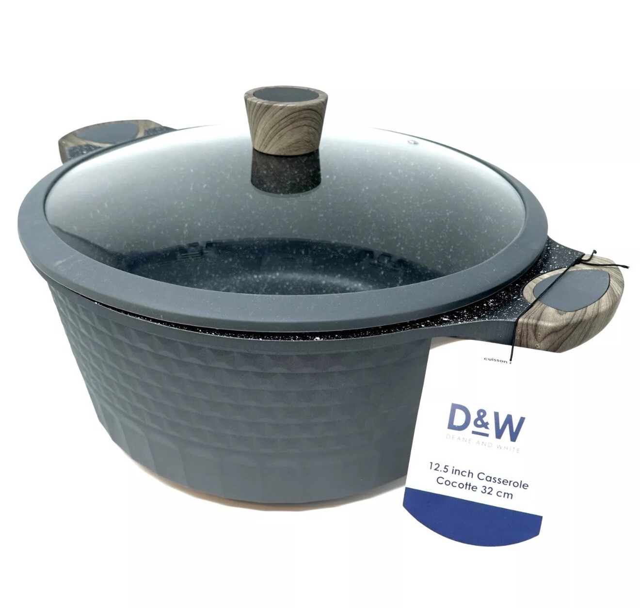 Big Size Pot/Casserole 12.5" Inch,10 Qt + Lid Party/Restaurant Size D&W Cookware