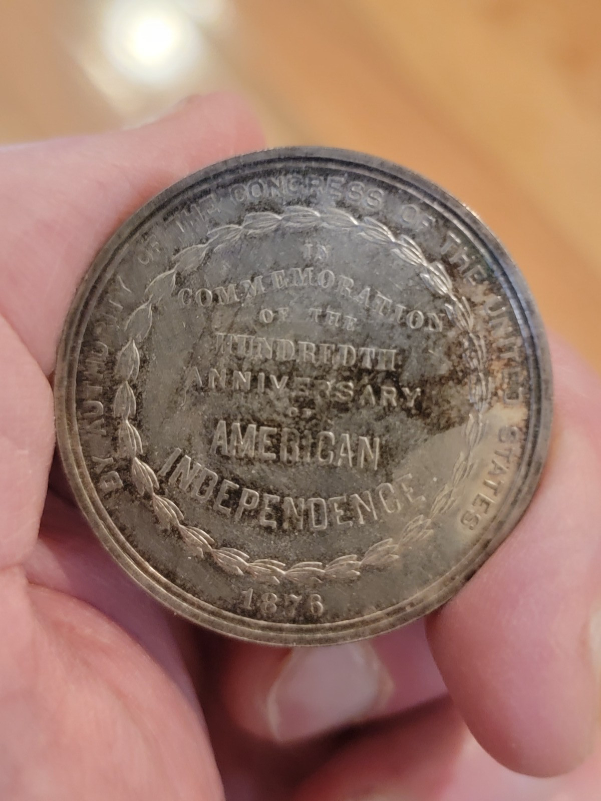 1876 HK-20 SO-CALLED DOLLAR OFFICIAL U.S. MINT CENTENNIAL SILVER PROOF MEDAL