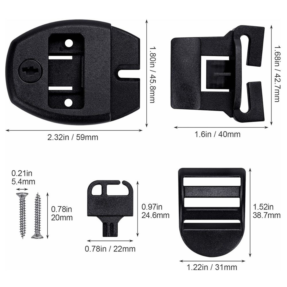 4 Sets Hot Tub Cover Clips Locks Latch Repair Kit for Spa Cover Straps C473