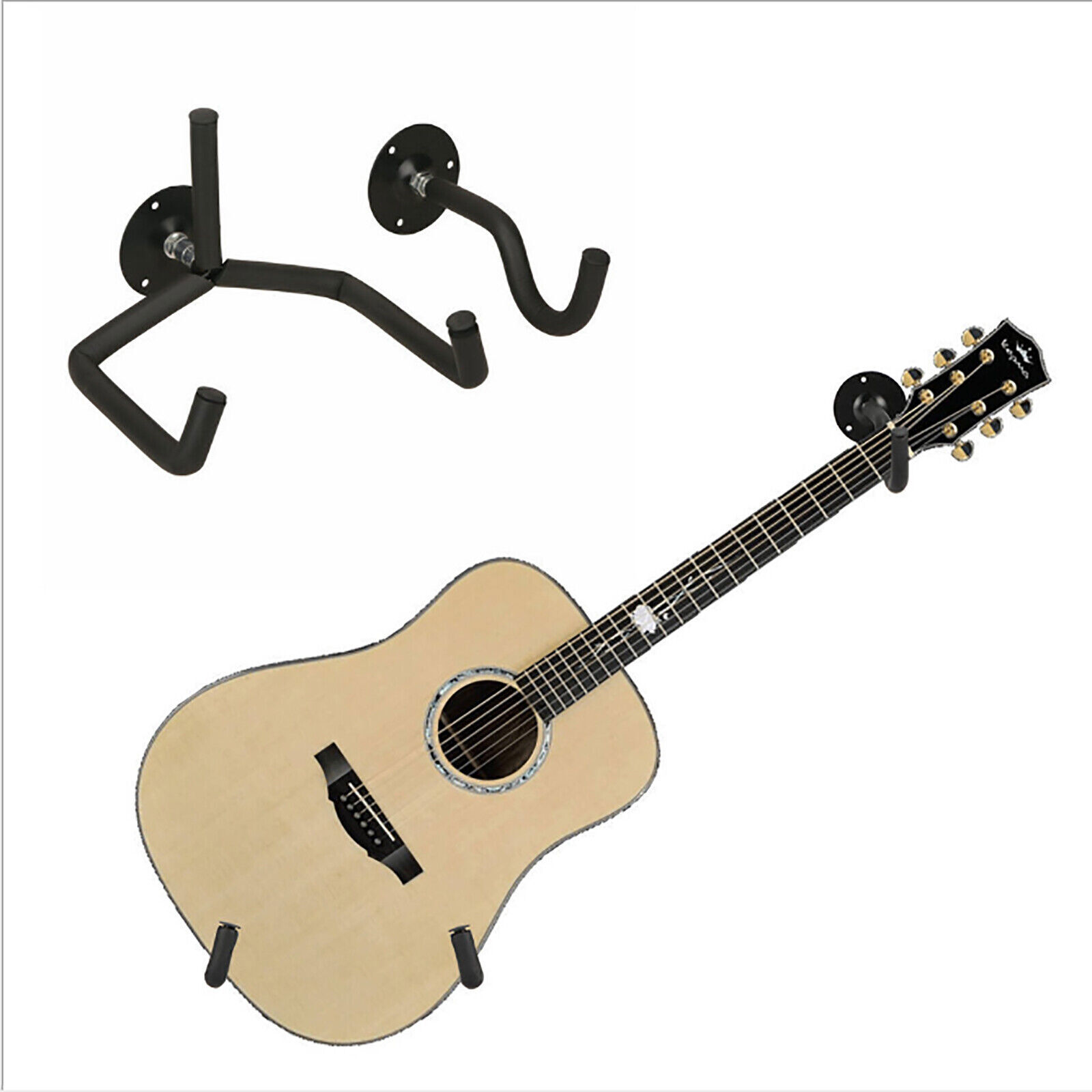 Horizontal Guitar Wall Mount Hanger Stand Holder Hook wall Display Bass 2 Packs