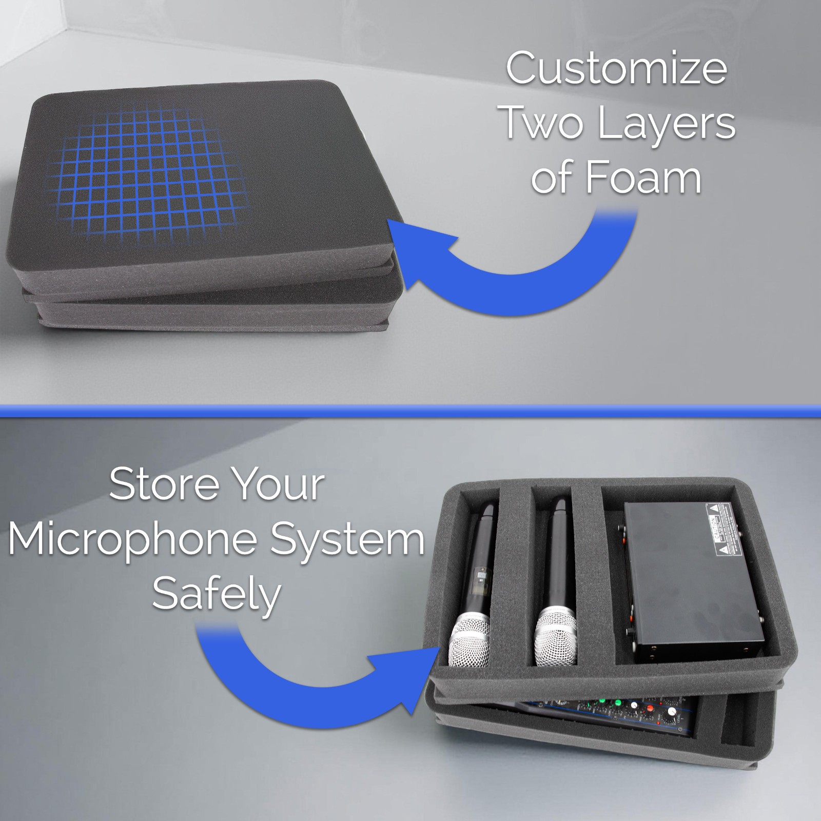 Casematix Hard Microphone Case fits Shure & Sennheiser Wireless Mic Systems