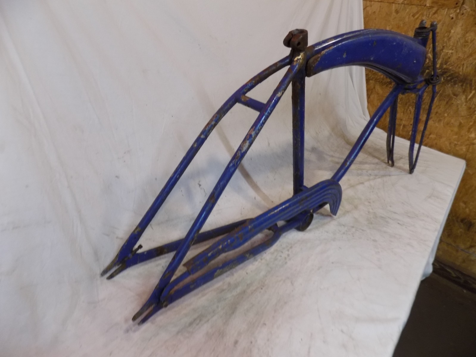 PREWAR SHELBY HIAWATHA MENS BIKE FRAME TANK FORKS CWC SCHWINN VINTAGE BARN FIND!