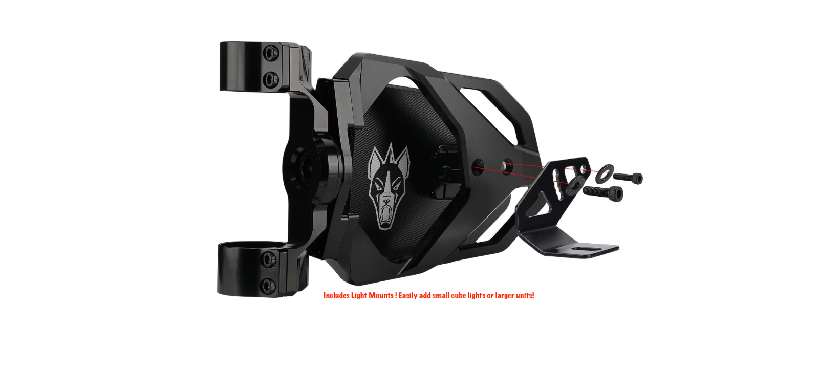 Chupacabra Offroad Cuero Race Mirrors + Amber LED Lights 1-7/8" OD Tube-Black