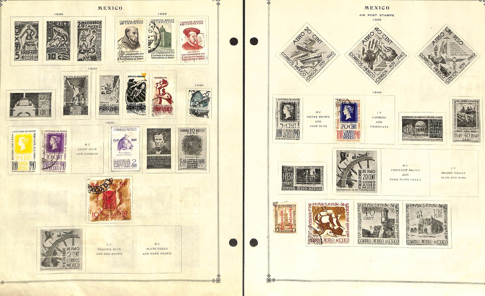 Mexico Stamp Collection on 60 Scott International Pages, 1856-1978 (BE)