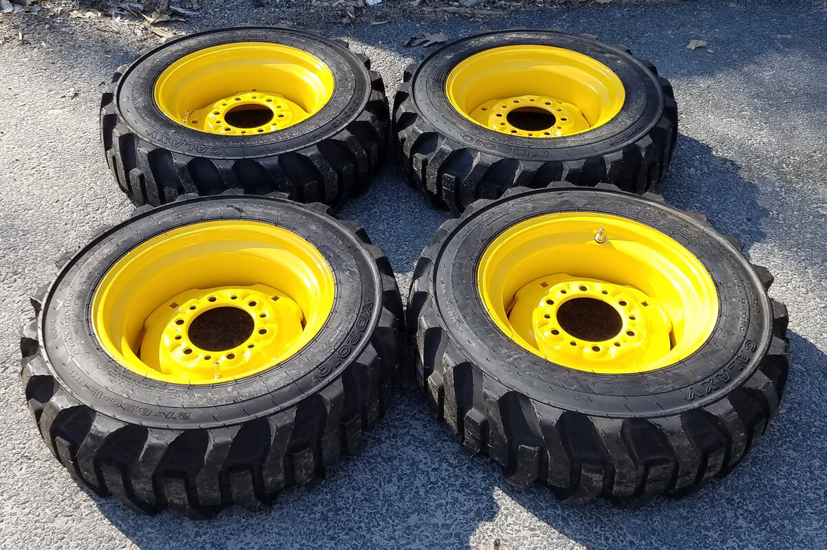 1 or 4-HD 27X8.50-15 Galaxy XD2010 Skid Steer Tires/Rims for New Holland,etc