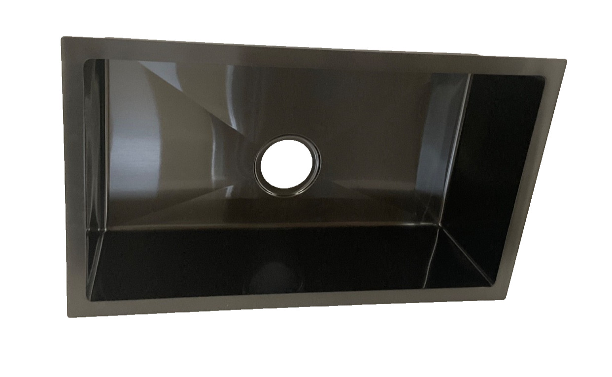 Lippert Stainless Steel Undermount Metalic Black Single Bowl Sink 27x16x7