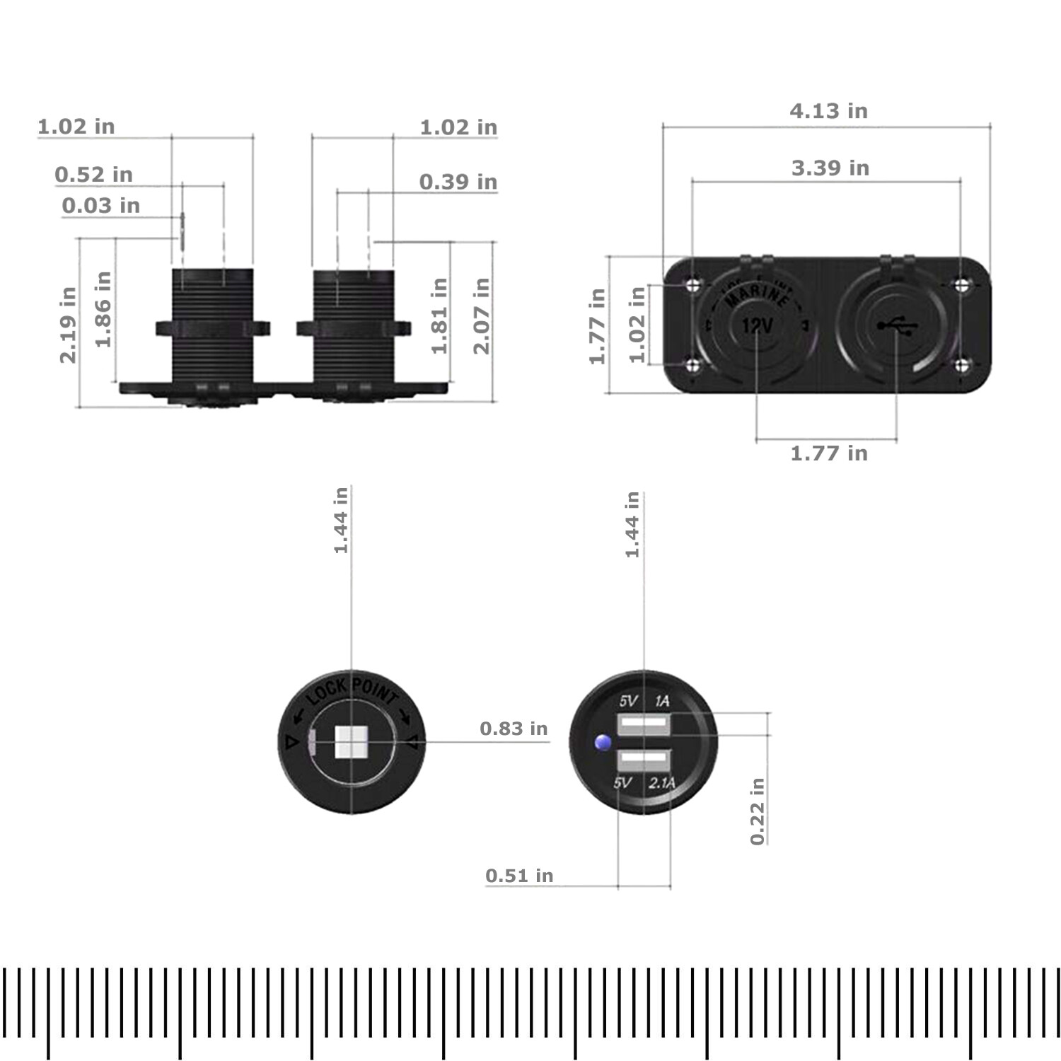 Dual USB Car Lighter Socket Splitter 12V Charger Power Adapter Outlet
