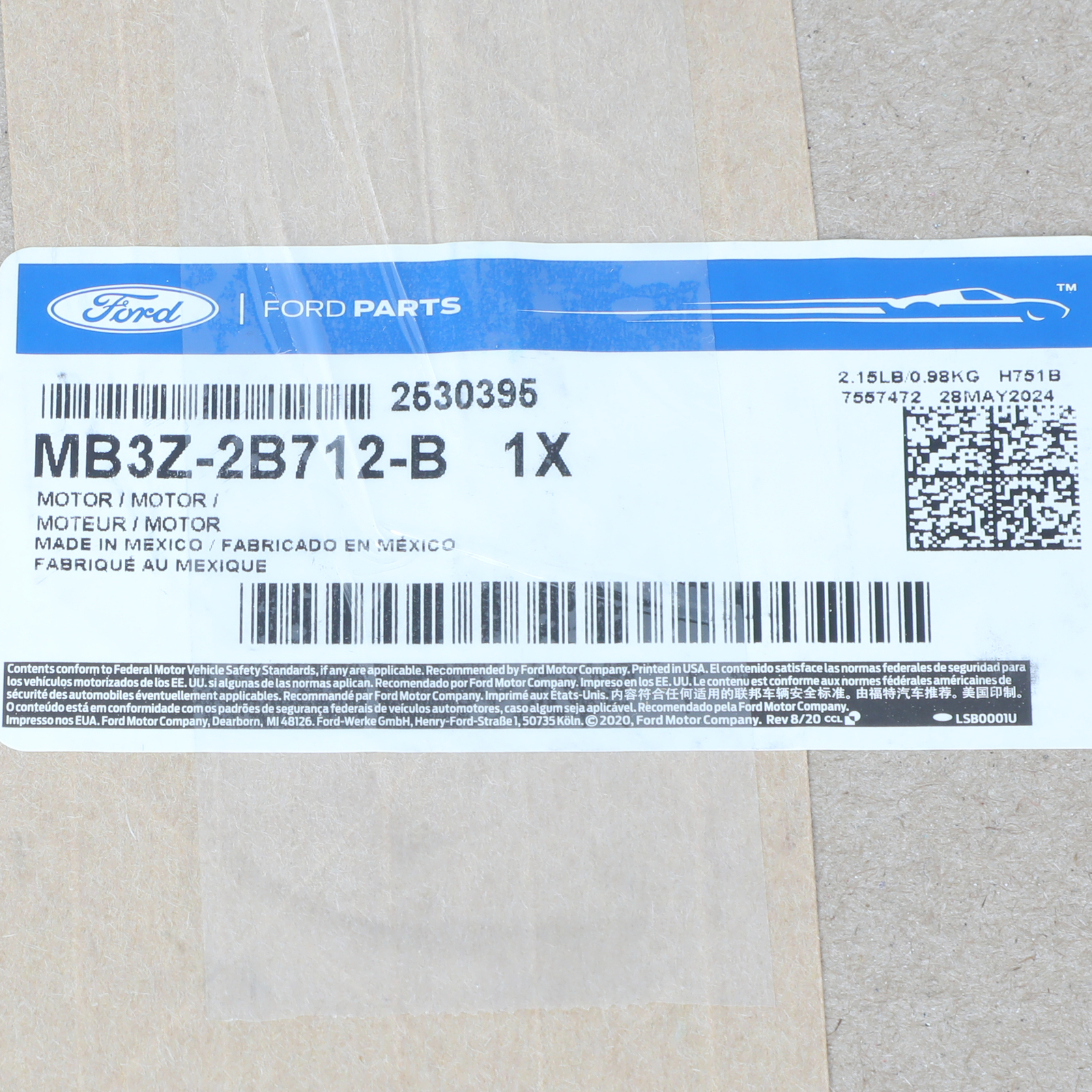 OEM NEW Ford Transit Bronco Ranger 2021-2024 Parking Brake Actuator MB3Z-2B712-B