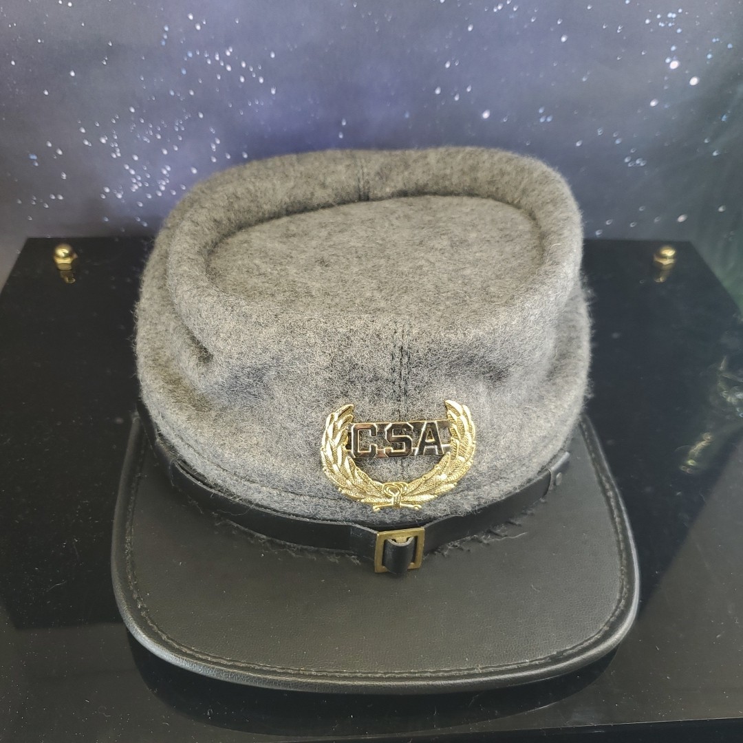 Reproduction Civil War CS CSA Kepi Campaigner Quality Wool Hat With Pin VGC