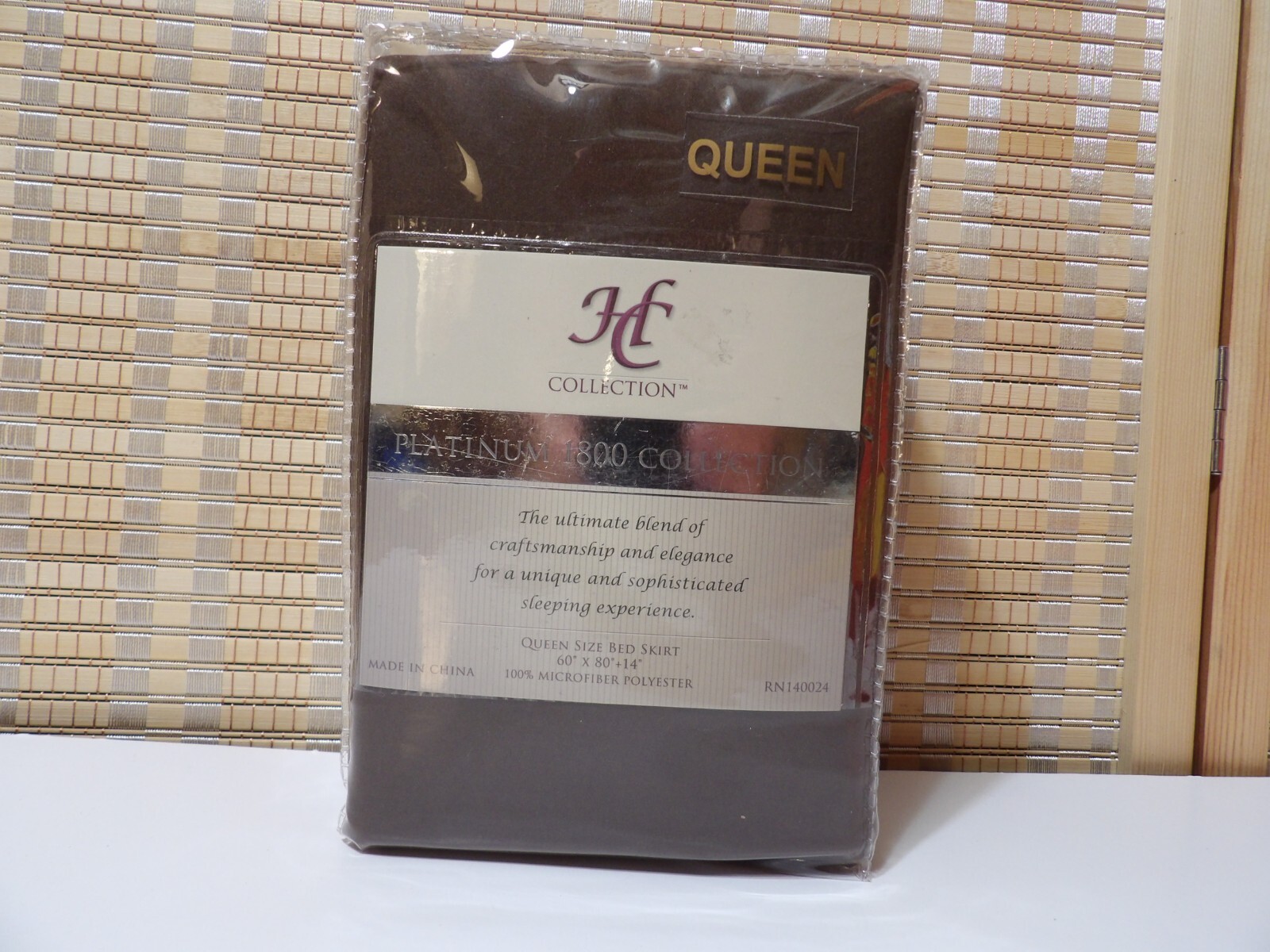 HC Collection Platinum 1800 Collection QUEEN Bed Skirt -Brn-Microfiber Polyester