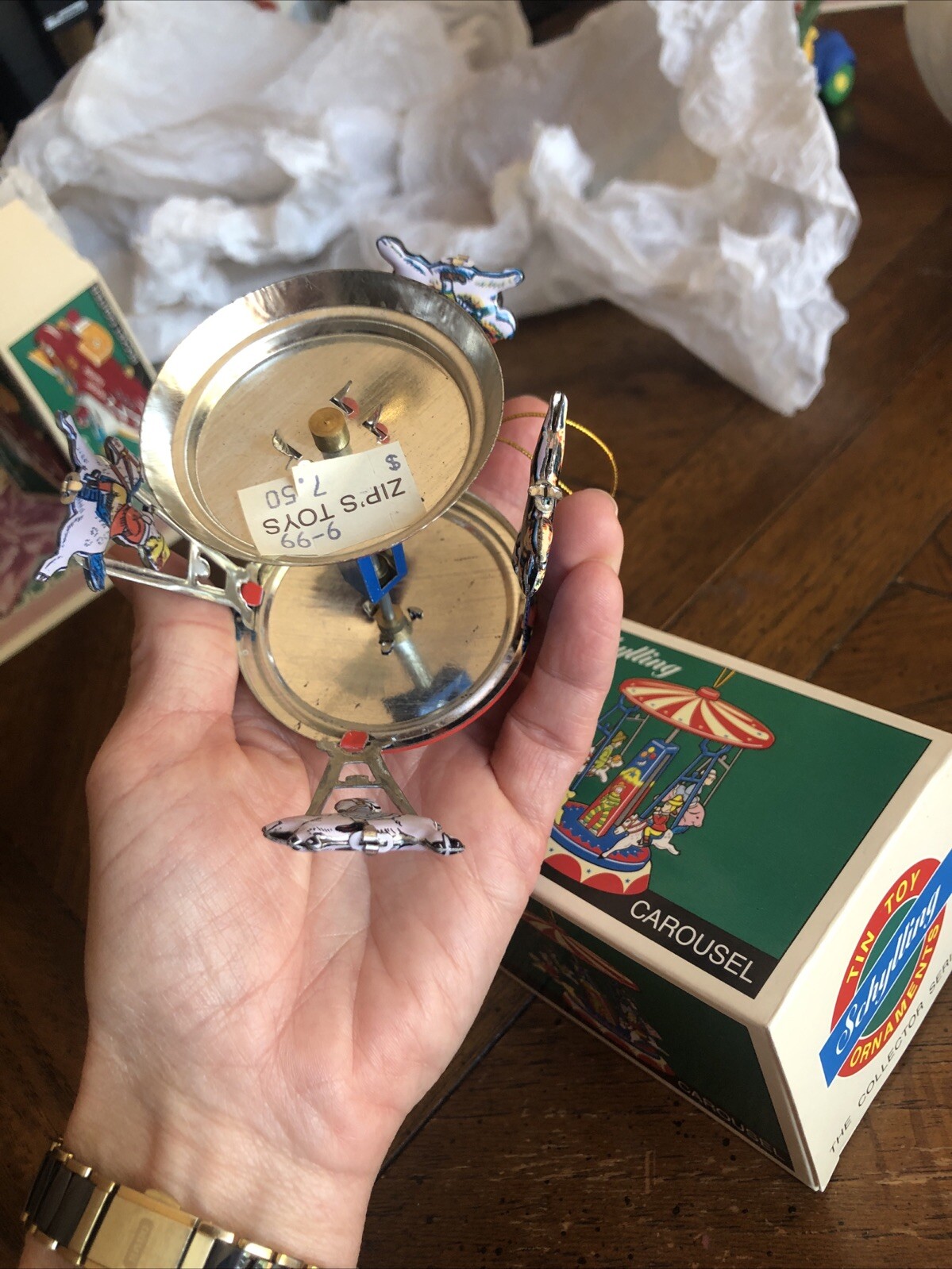 Vintage Schylling Miniature Tin Collector Series 90's Carousel w/Box