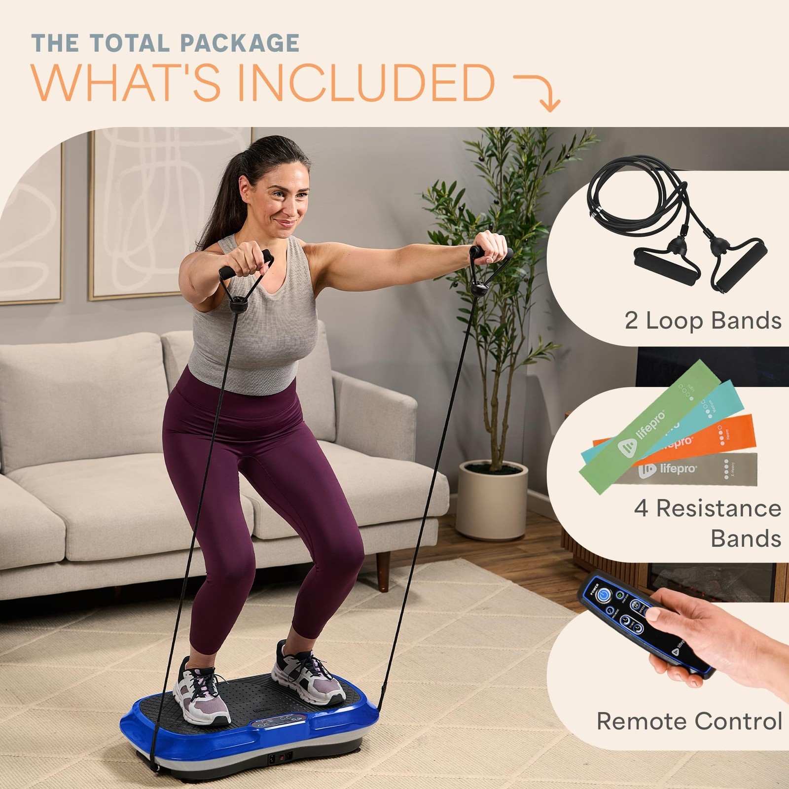 Lifepro Waver Vibration Plate Exercise Machine – Whole Body Workout Fitnes -Blue